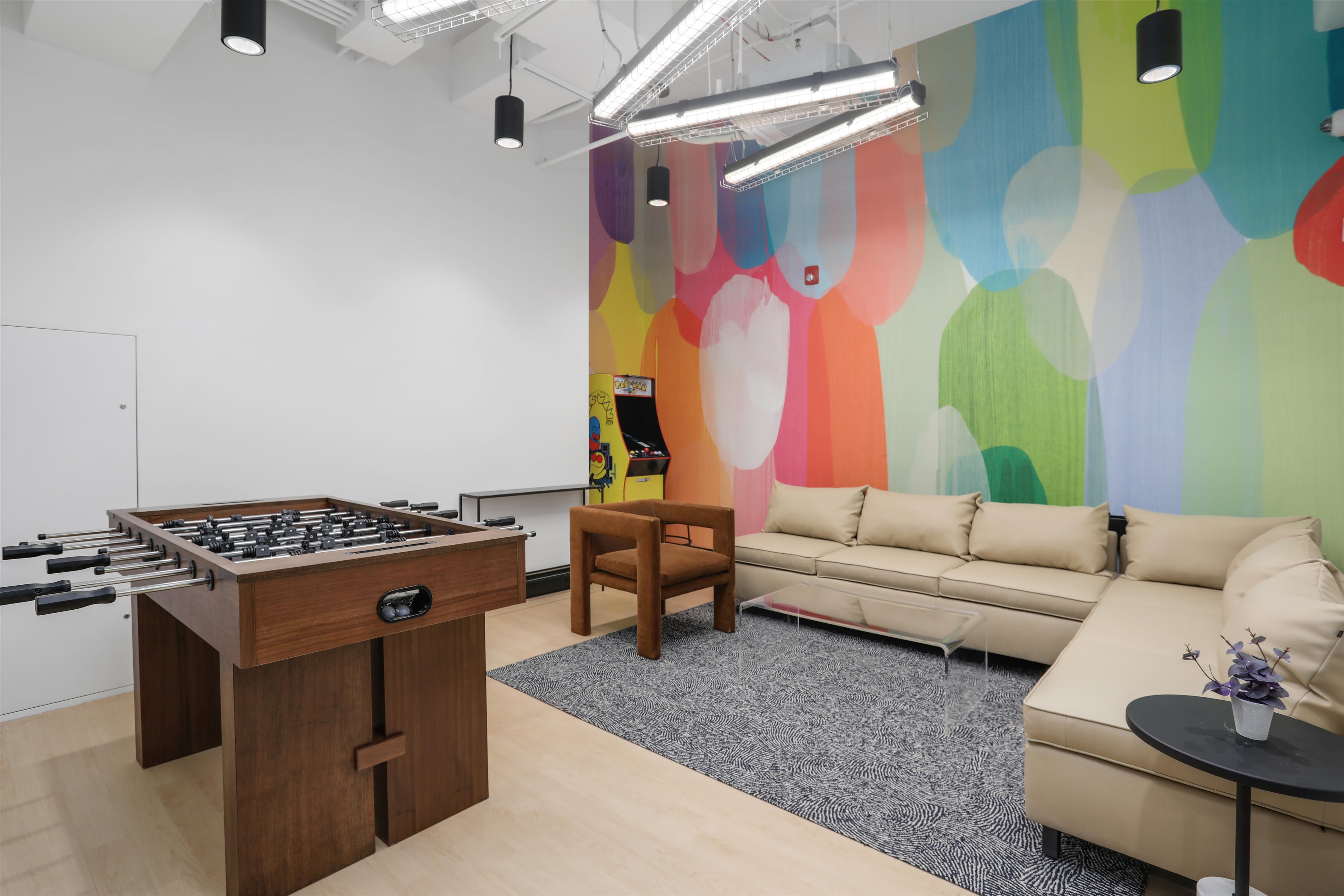 Game room at Piquette Flats in Detroit, Michigan
