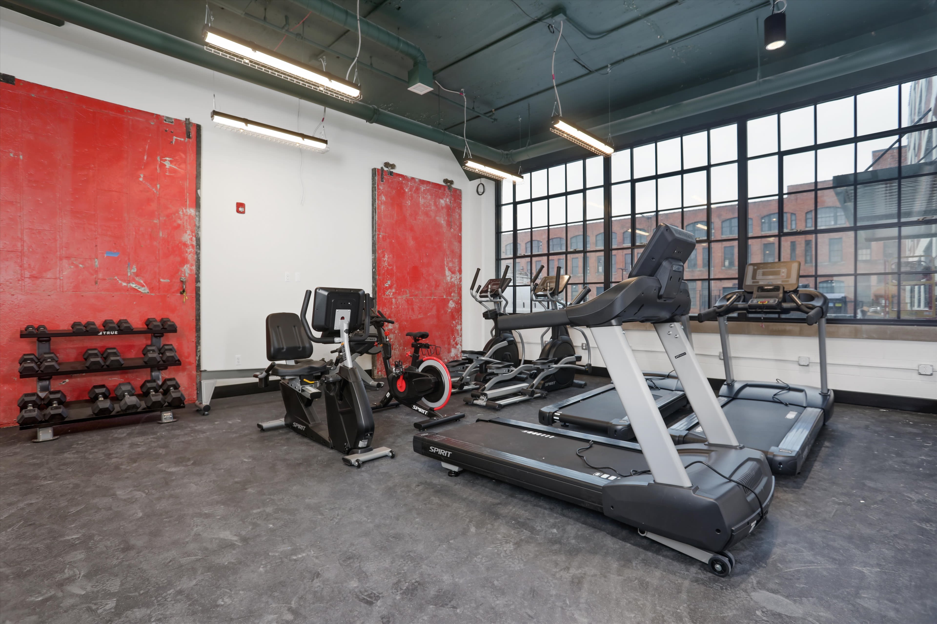 Fitness facility at Piquette Flats in Detroit, Michigan