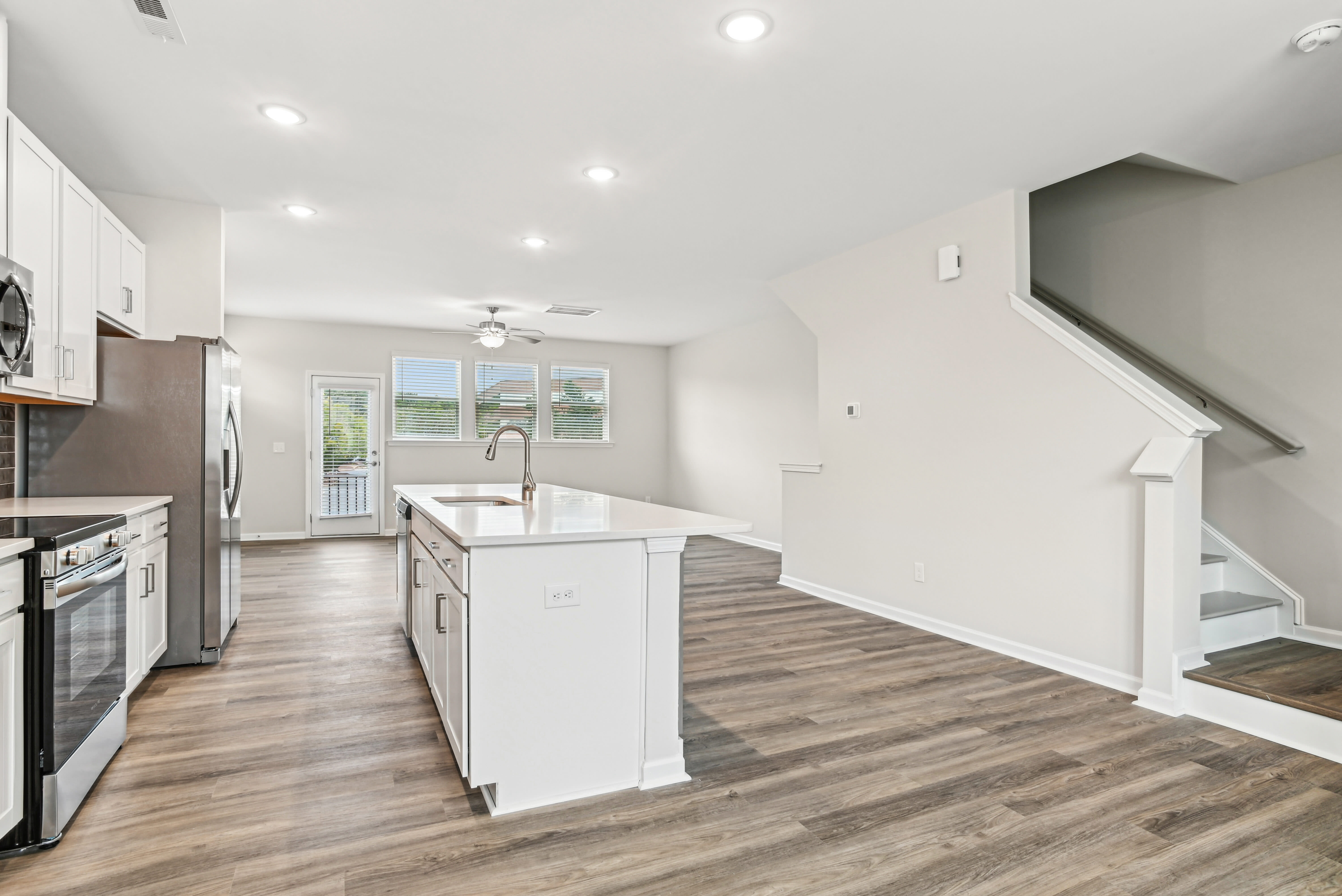 Minimalist furnishings in a model home at Westmont Village in Charlotte, North Carolina