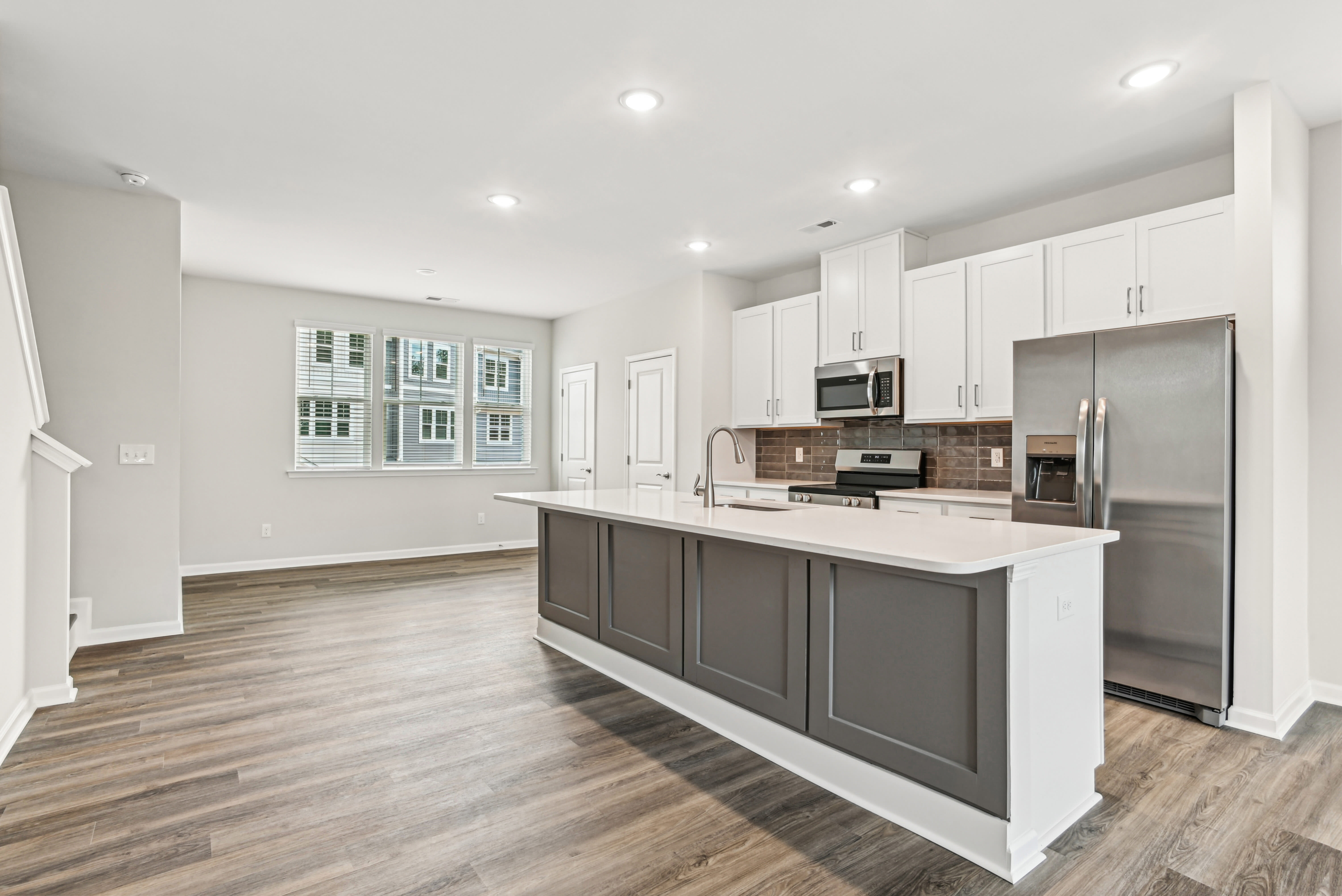 Classically furnished kitchen in a model luxury apartment at Westmont Village in Charlotte, North Carolina