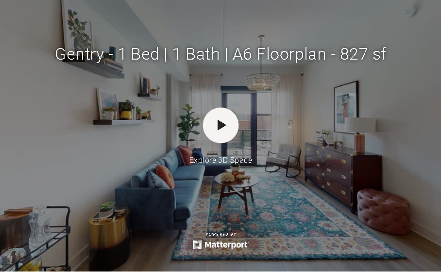 Virtual tour of one bedroom unit at Gentry in Atlanta, Georgia