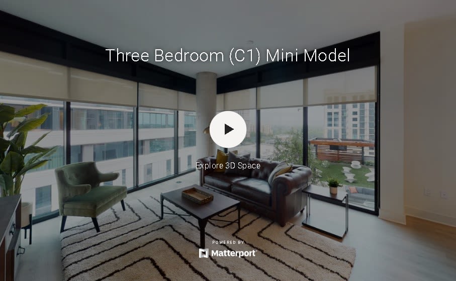 Virtual tour of three bedroom unit at Gentry in Atlanta, Georgia