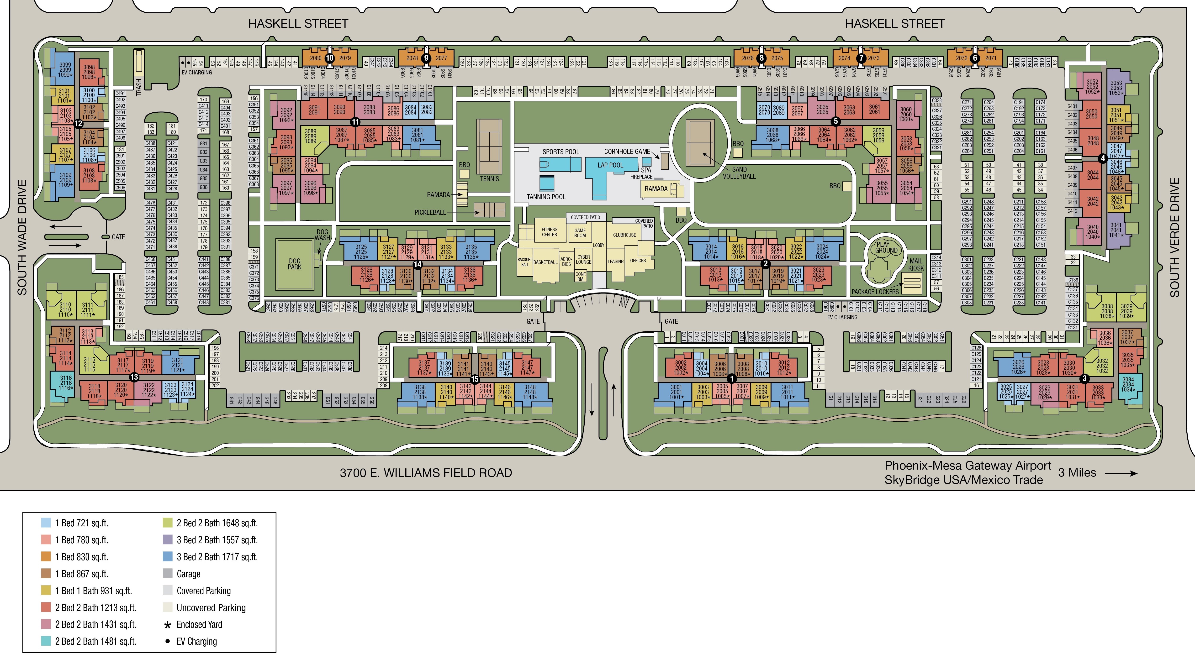 Site Map of The Crossing at Cooley Station at Gilbert, AZ 