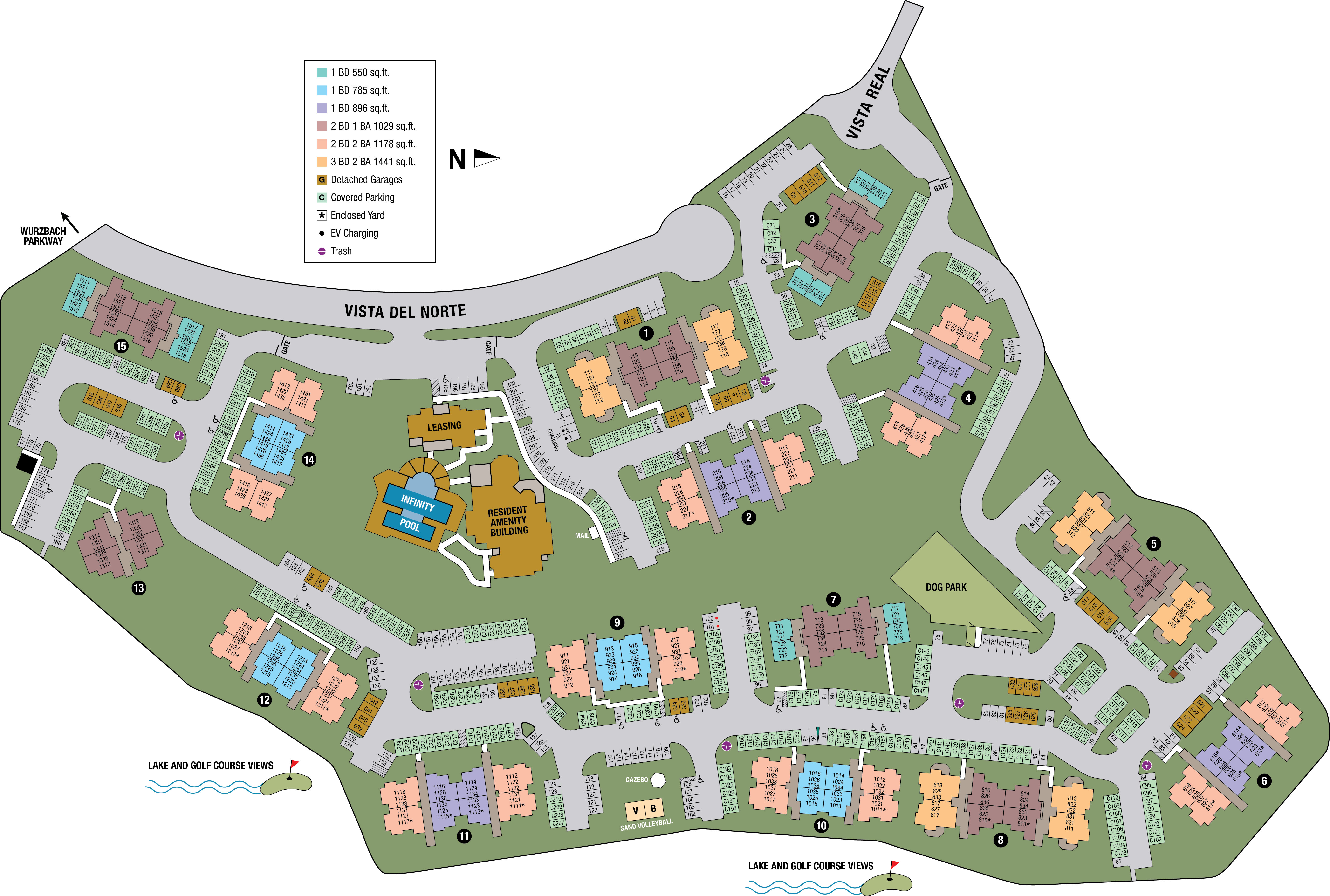 Site map of Villas of Vista Del Norte in San Antonio, TX