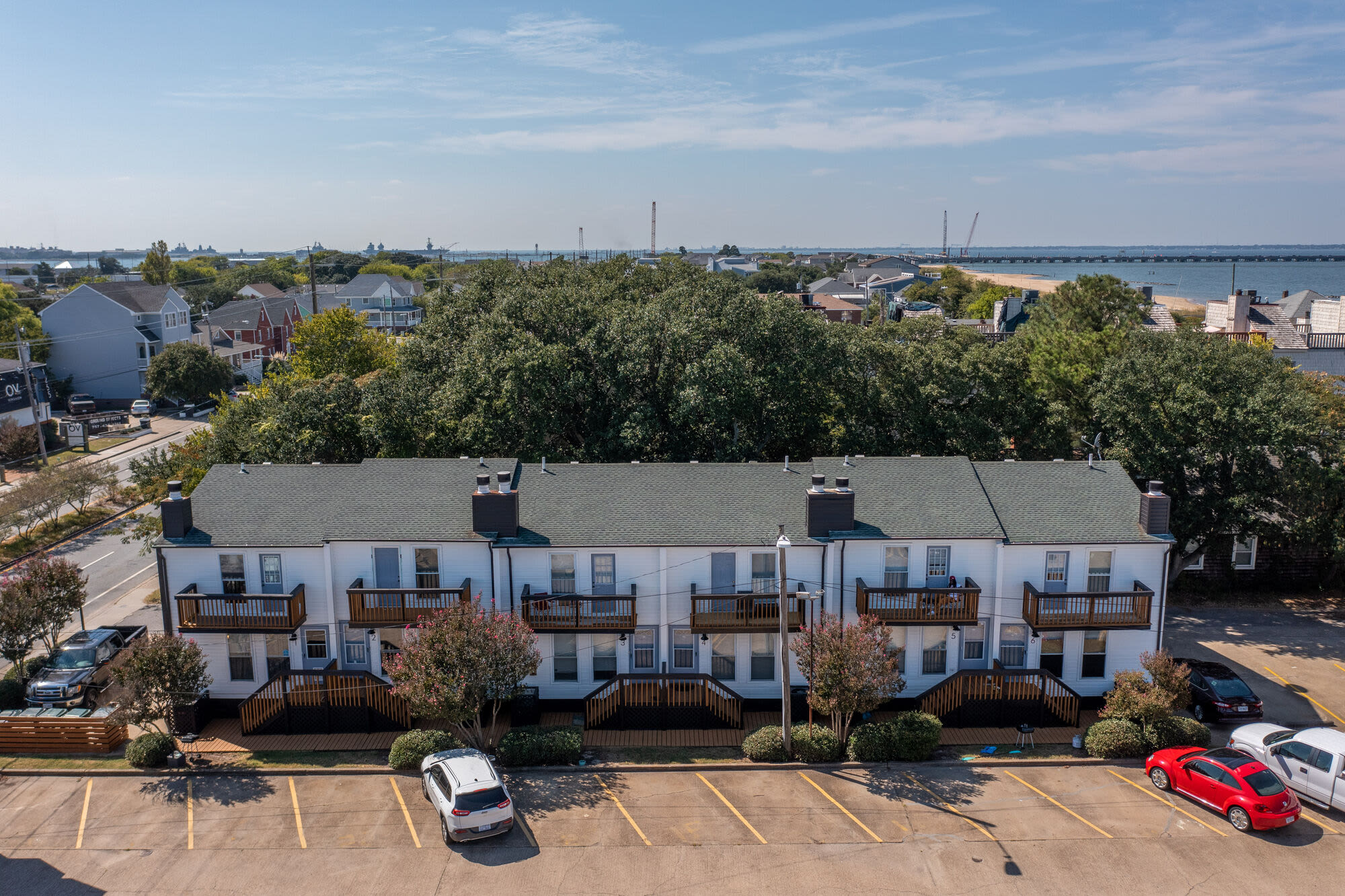Drone view at Ocean View Living in Norfolk, Virginia