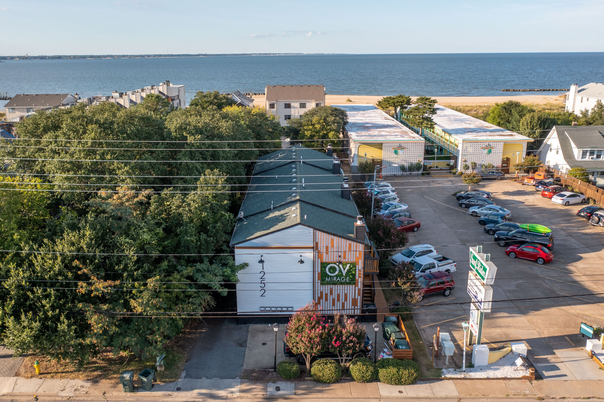 Drone view of the apartments at Ocean View Living in Norfolk, Virginia