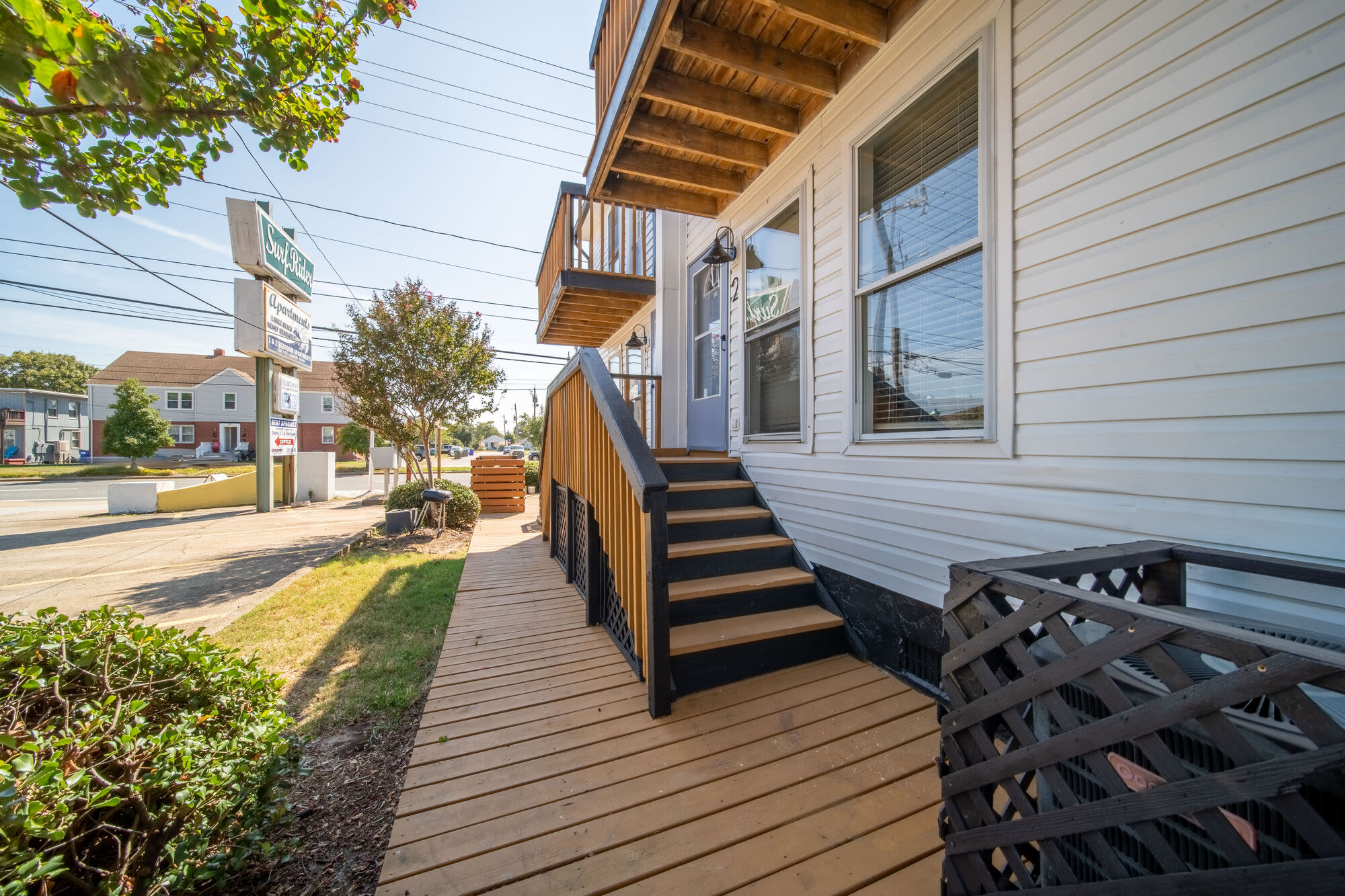 Staircase of the apartment at Ocean View Living in Norfolk, Virginia