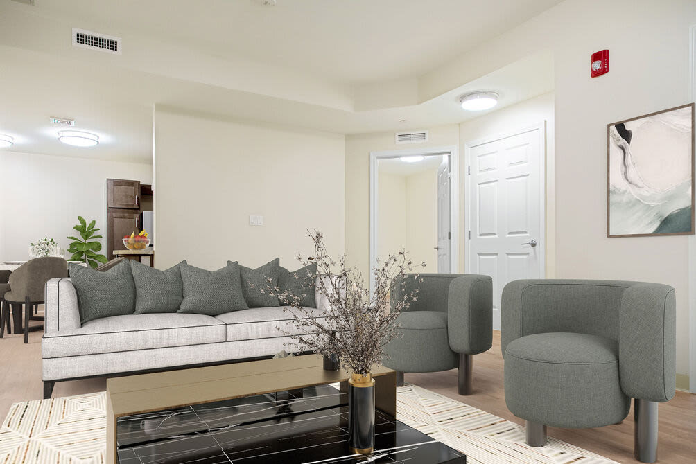 Living room with premium features at 254 Broadway in Methuen, Massachusetts