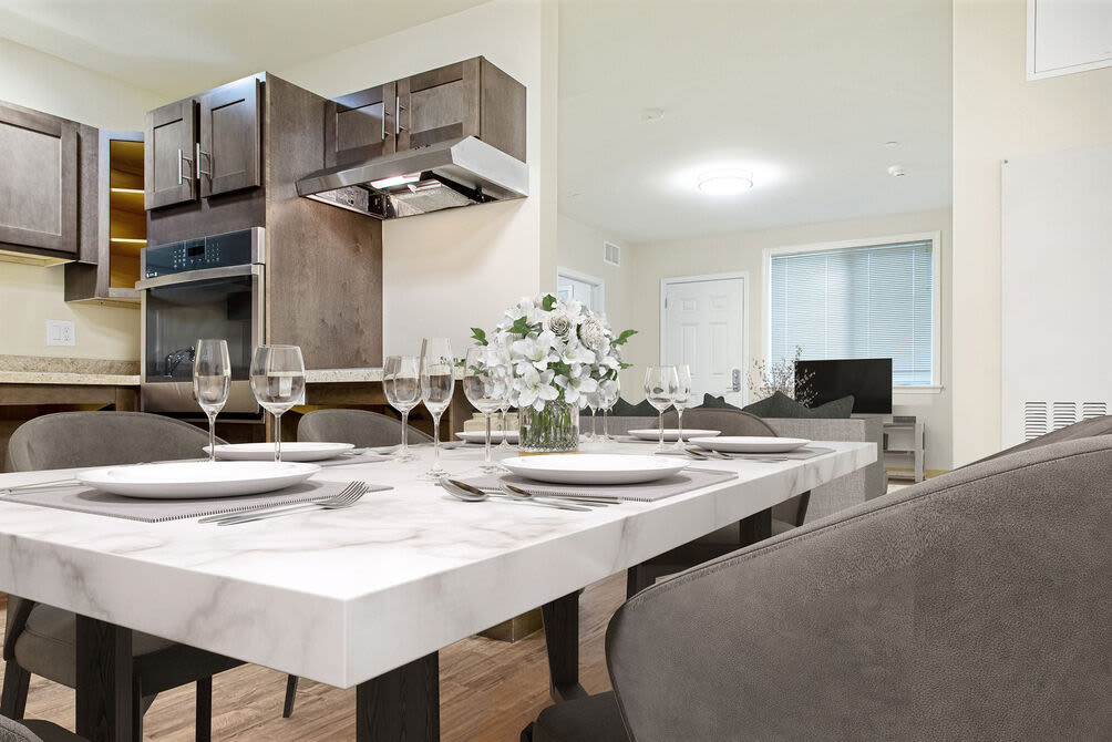 Dining space at 254 Broadway in Methuen, Massachusetts