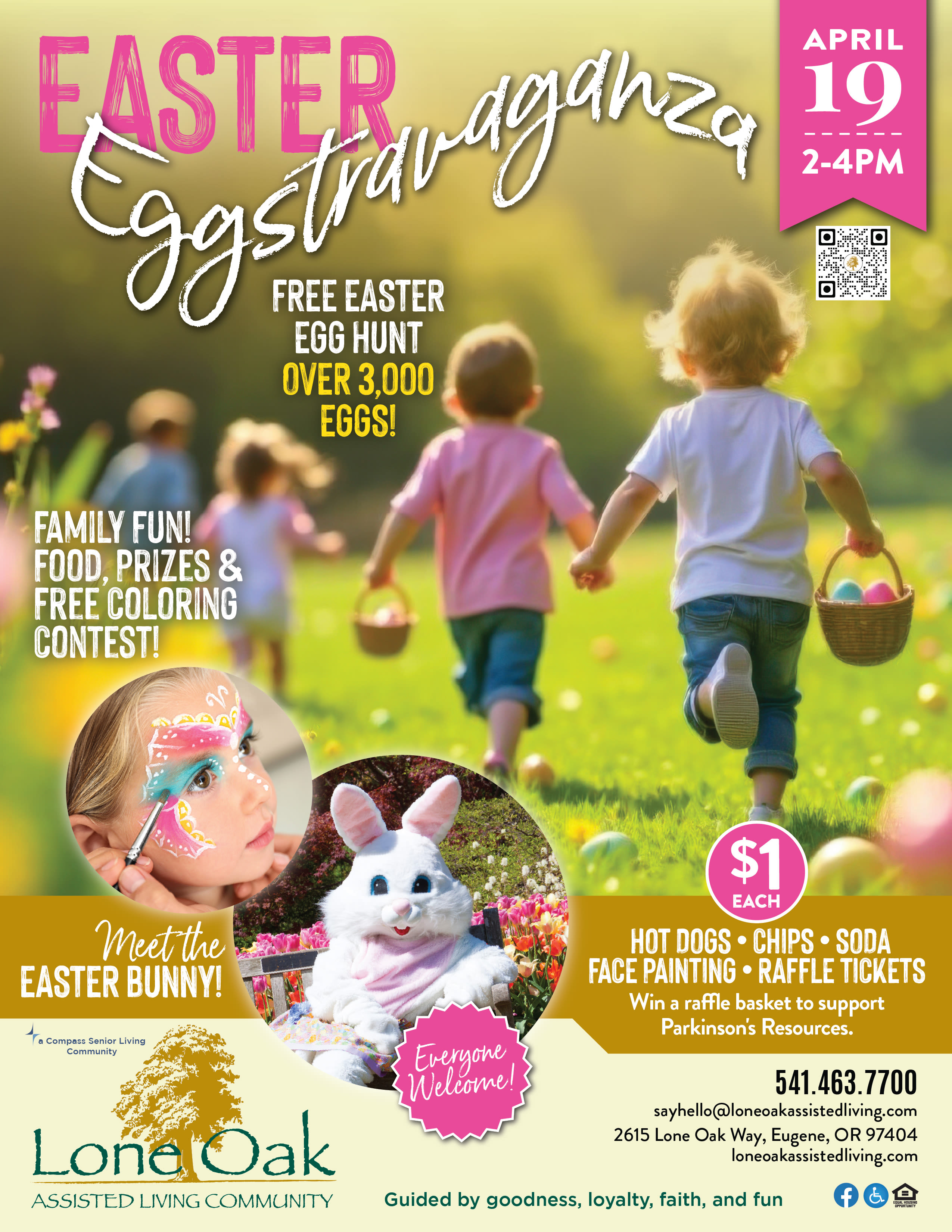 Easter Eggstravaganza Poster at Lone Oak Assisted Living in Eugene, Oregon