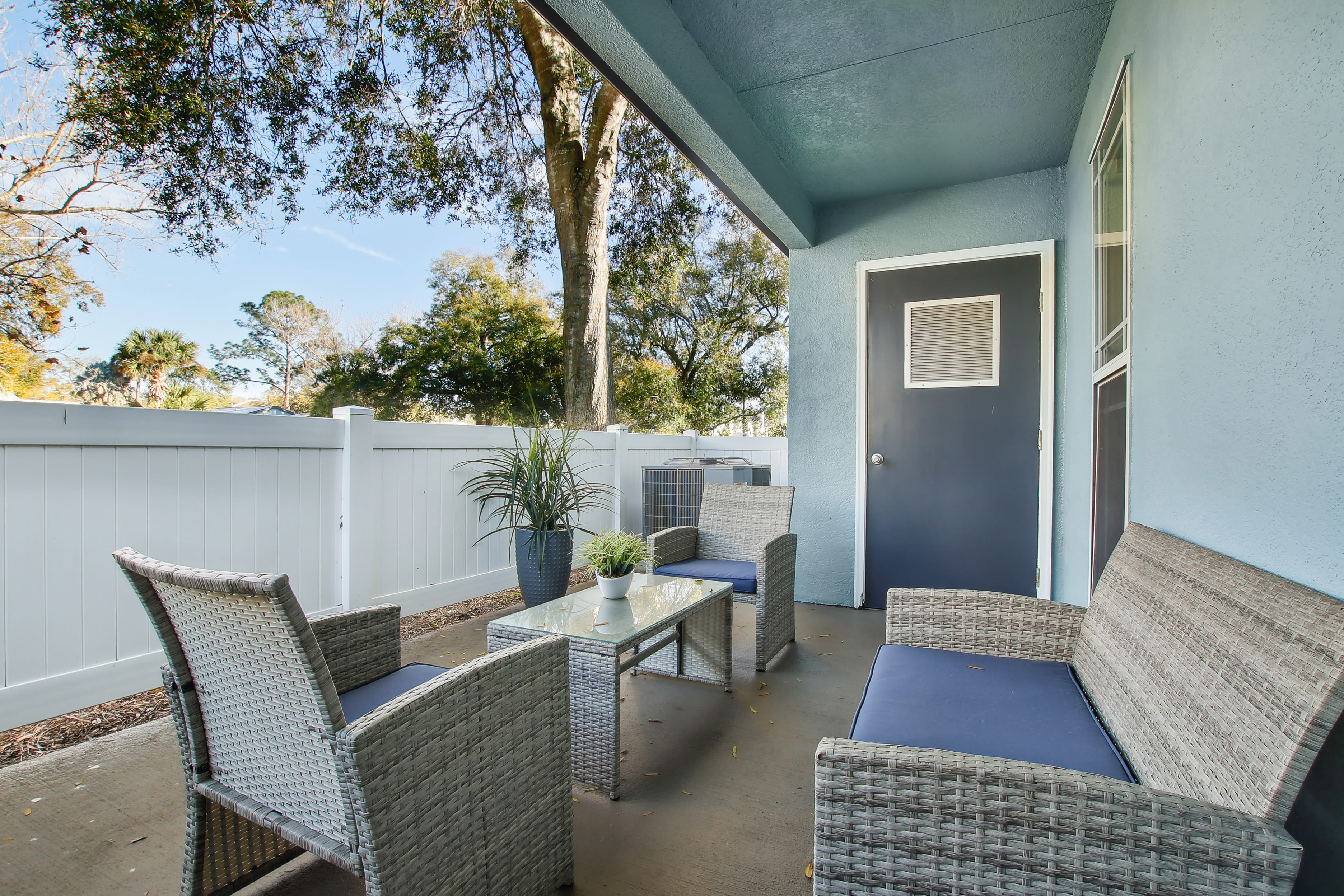 Private balcony at The Canopy Apartment Villas in Orlando, Florida