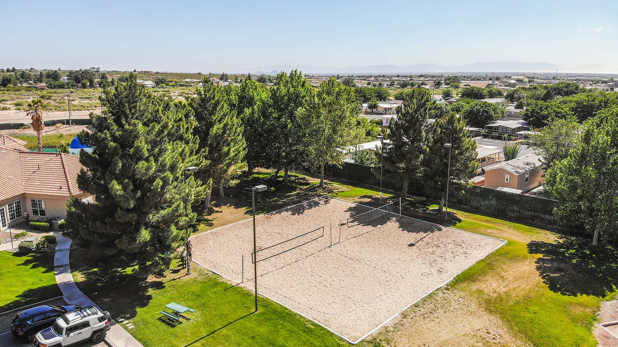 Volley ball courts at Las Ventanas in Alamogordo, New Mexico