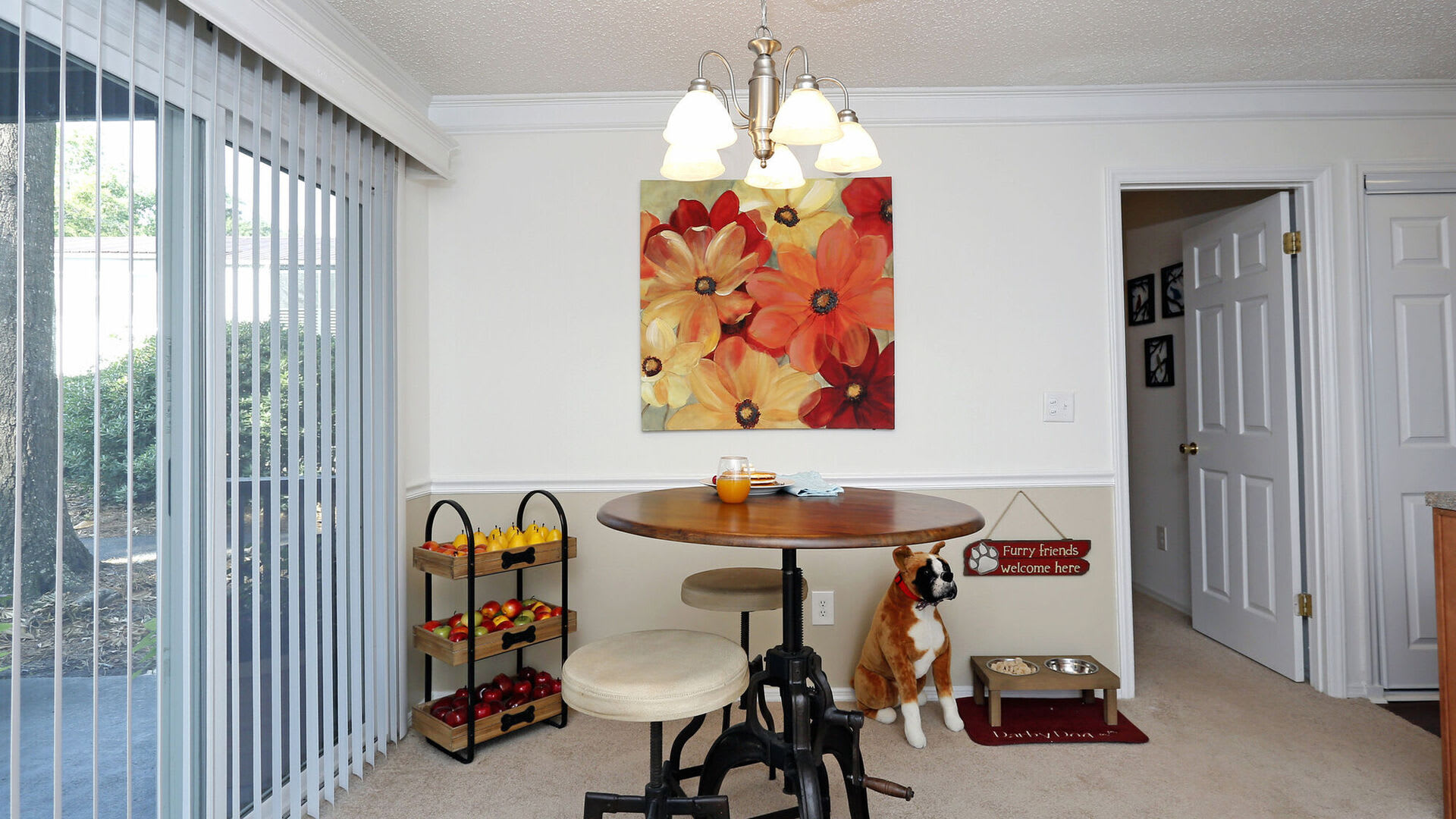 Dining space of an apartment at Thickett in Mt Pleasant, South Carolina