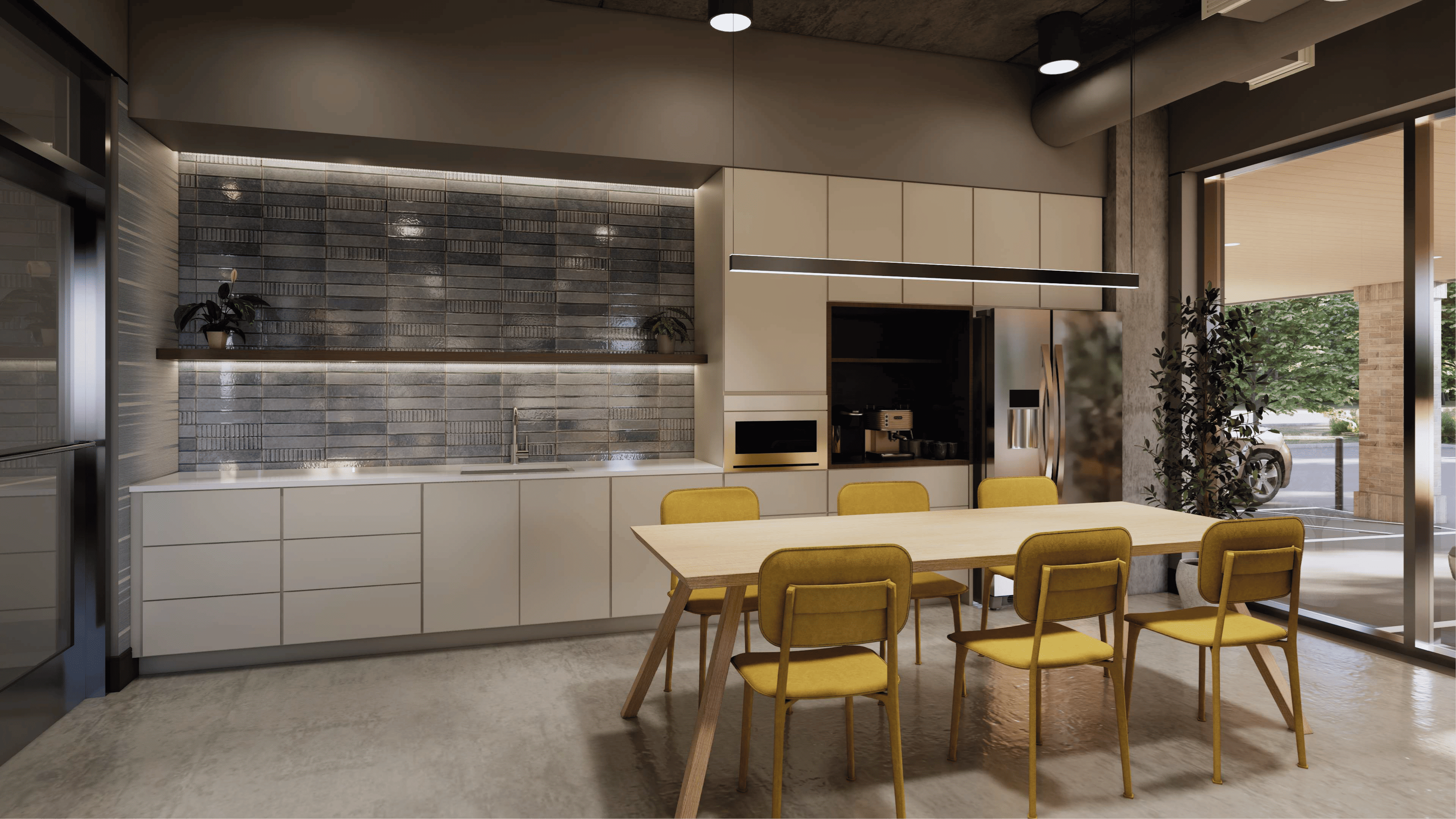 Clubhouse kitchen area at Landmark at Dublin in Dublin, Pennsylvania