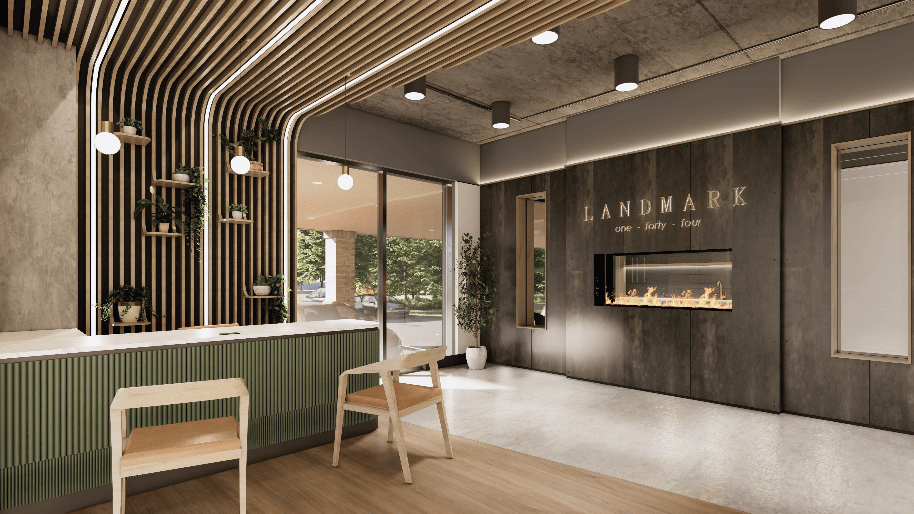 Community reception desk at Landmark at Dublin in Dublin, Pennsylvania