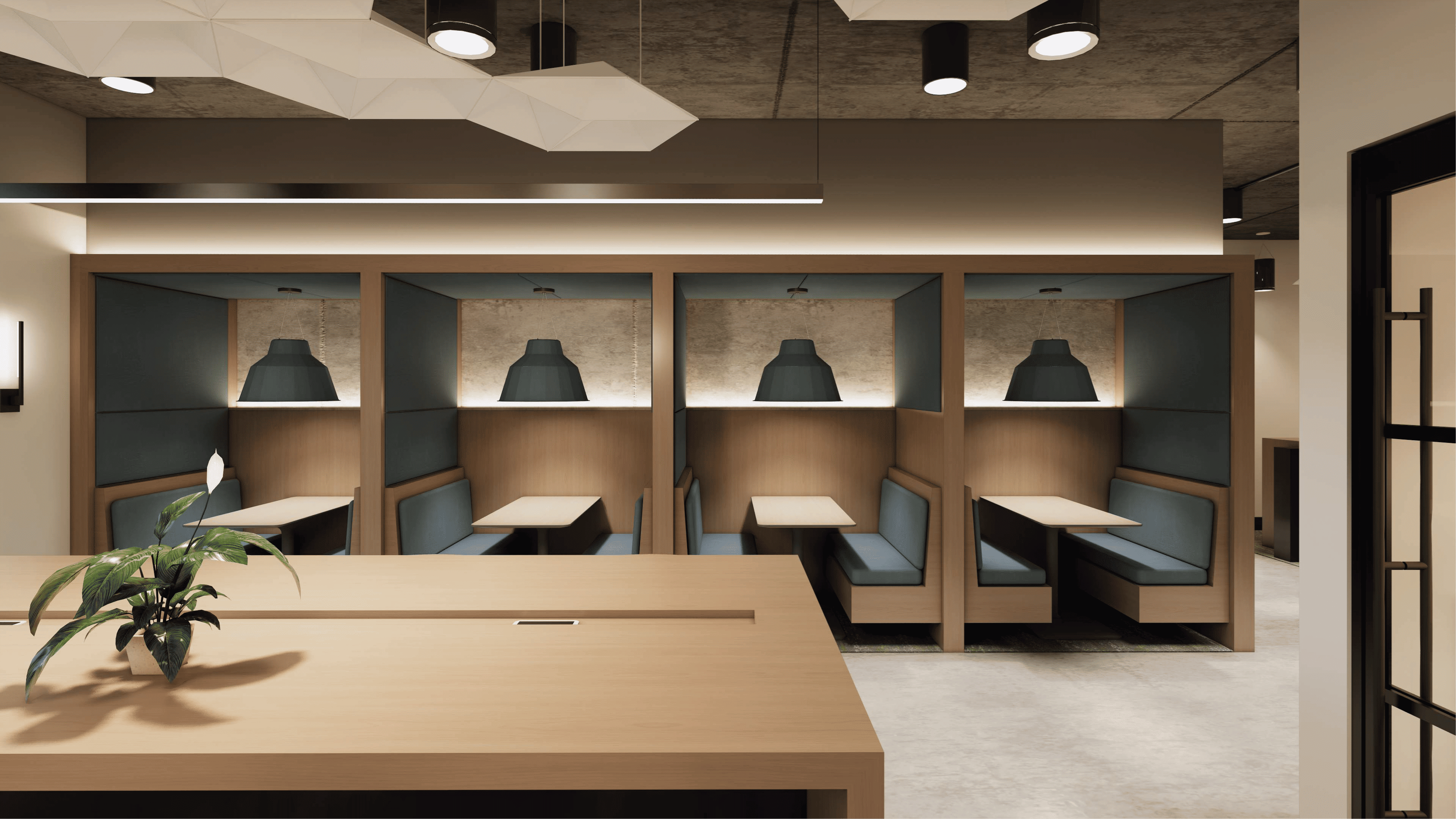 Clubhouse working space area at Landmark at Dublin in Dublin, Pennsylvania