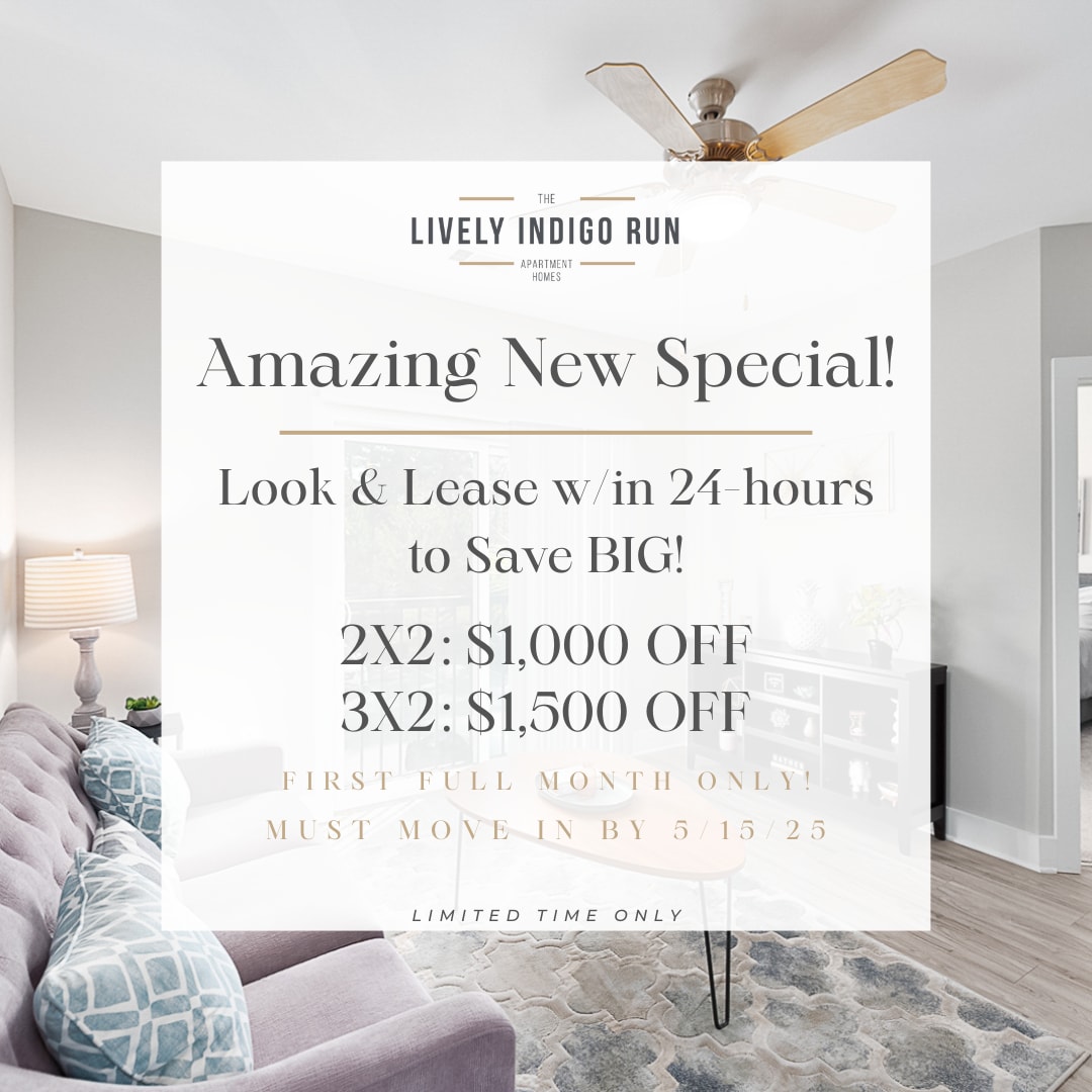 Specials at The Lively Indigo Run in Ladson, South Carolina