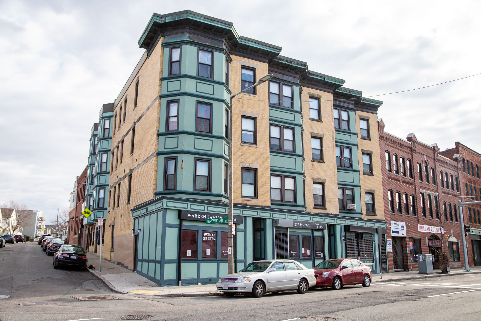 Exterior view of aprtment at Commerce Apartments in Roxbury, Massachusetts