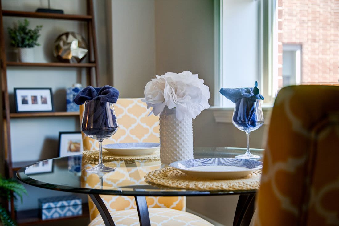 Dining area at Congregational Retirement Homes in Melrose, Massachusetts