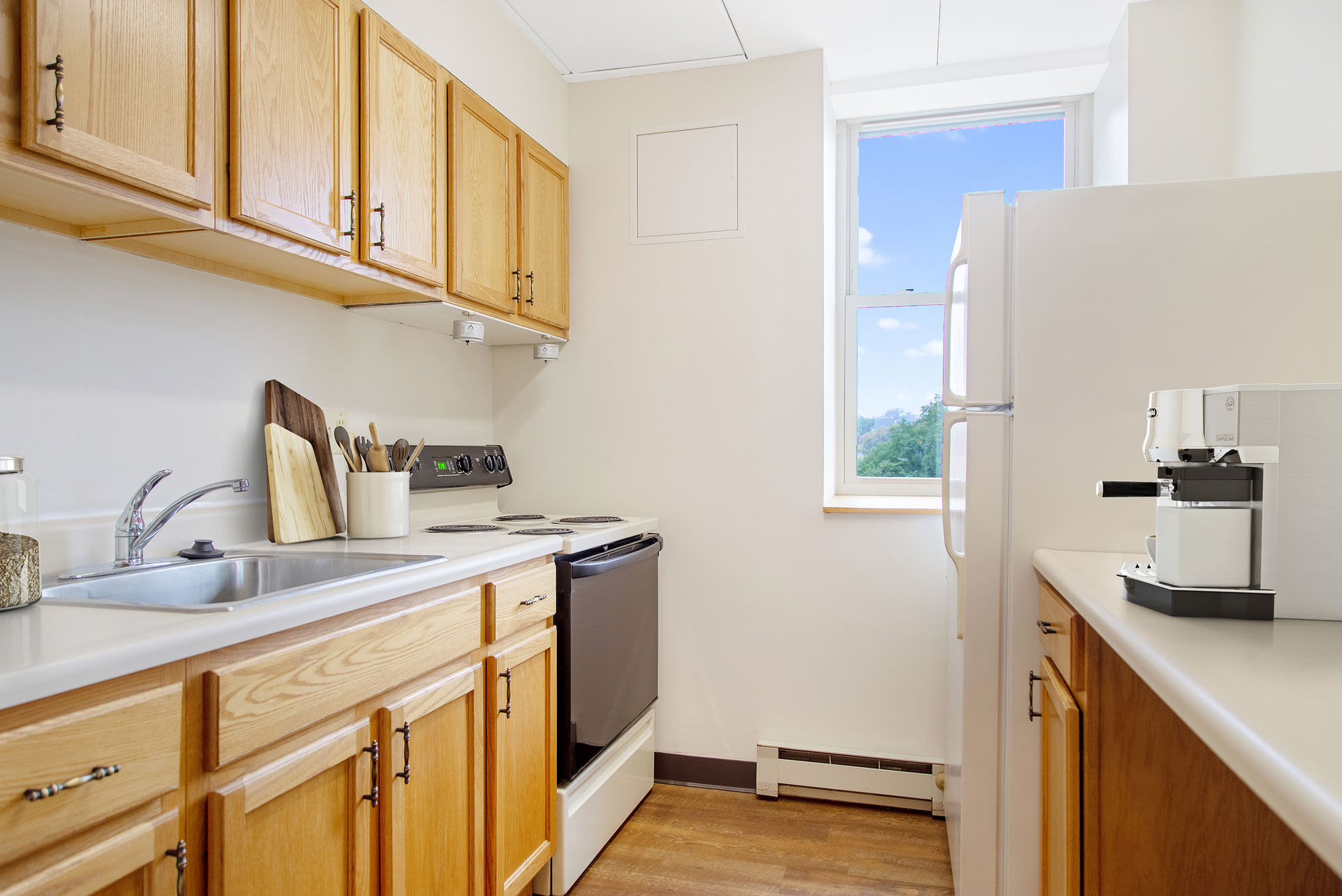 Upgraded kitchen with Clark House in Amherst, Massachusetts, 