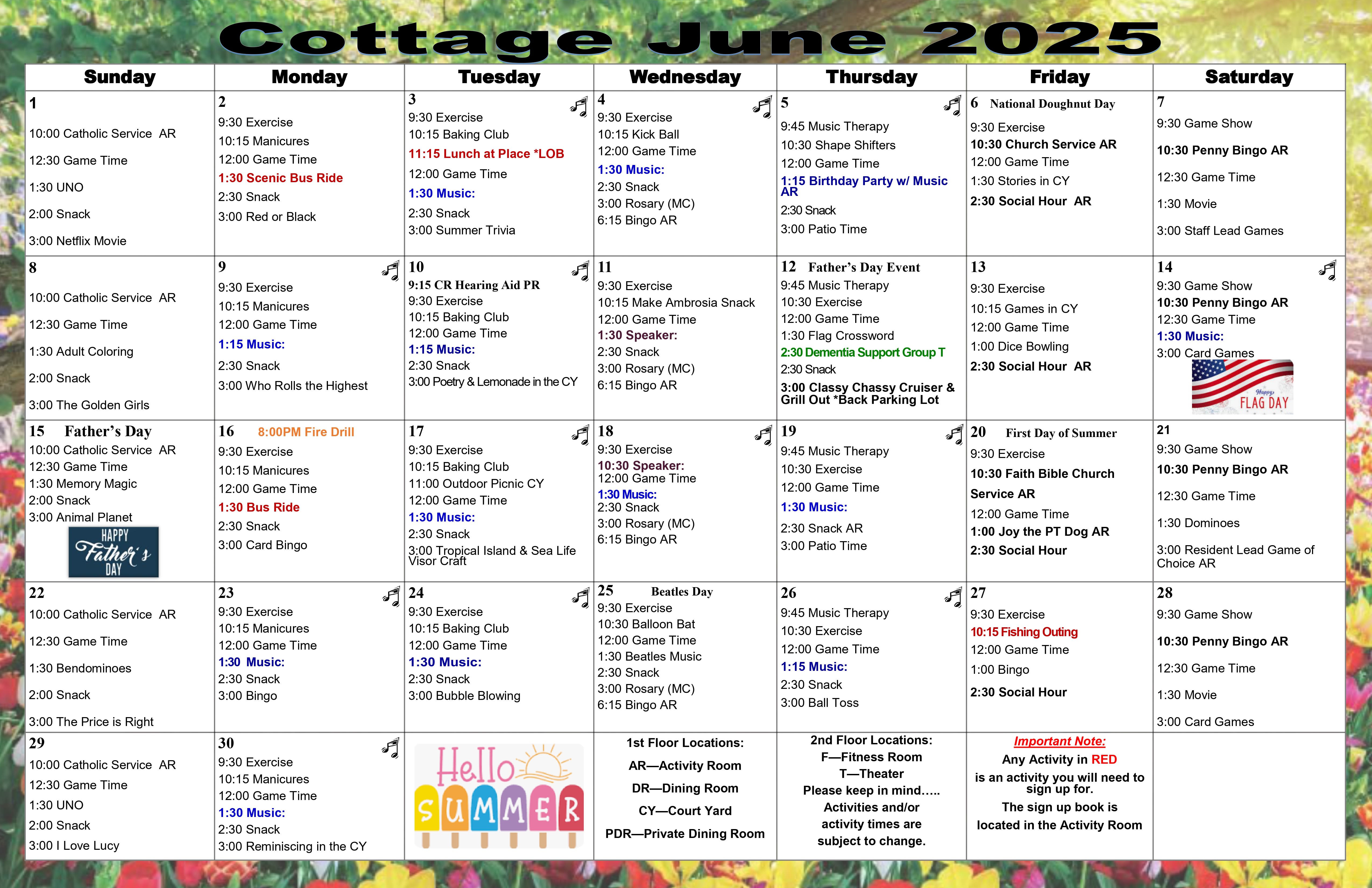 View the Memory Care Calendar from The Keystones of Cedar Rapids in Cedar Rapids, Iowa 