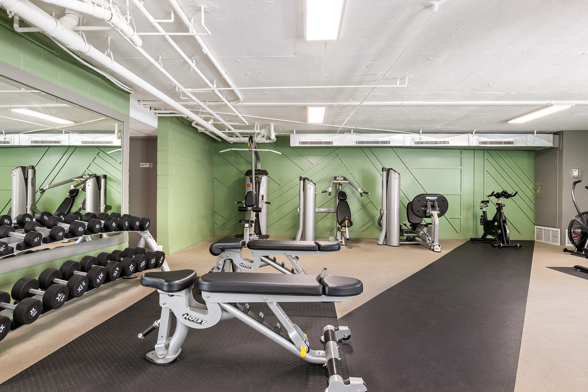 Fitness center at Plaza at Canoga Park in Canoga Park, California