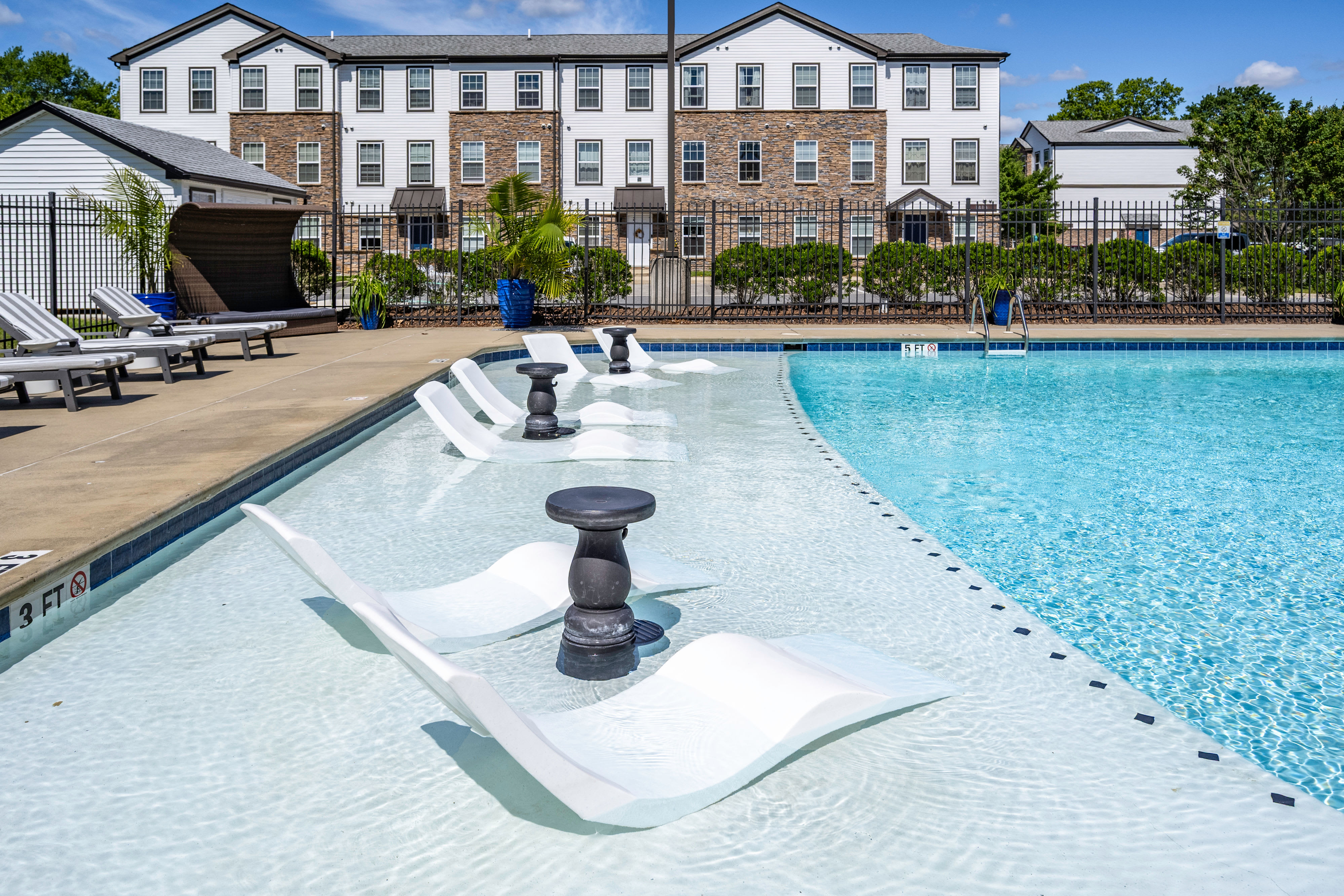 Pool loungers at The Gathering in Salisbury, Maryland