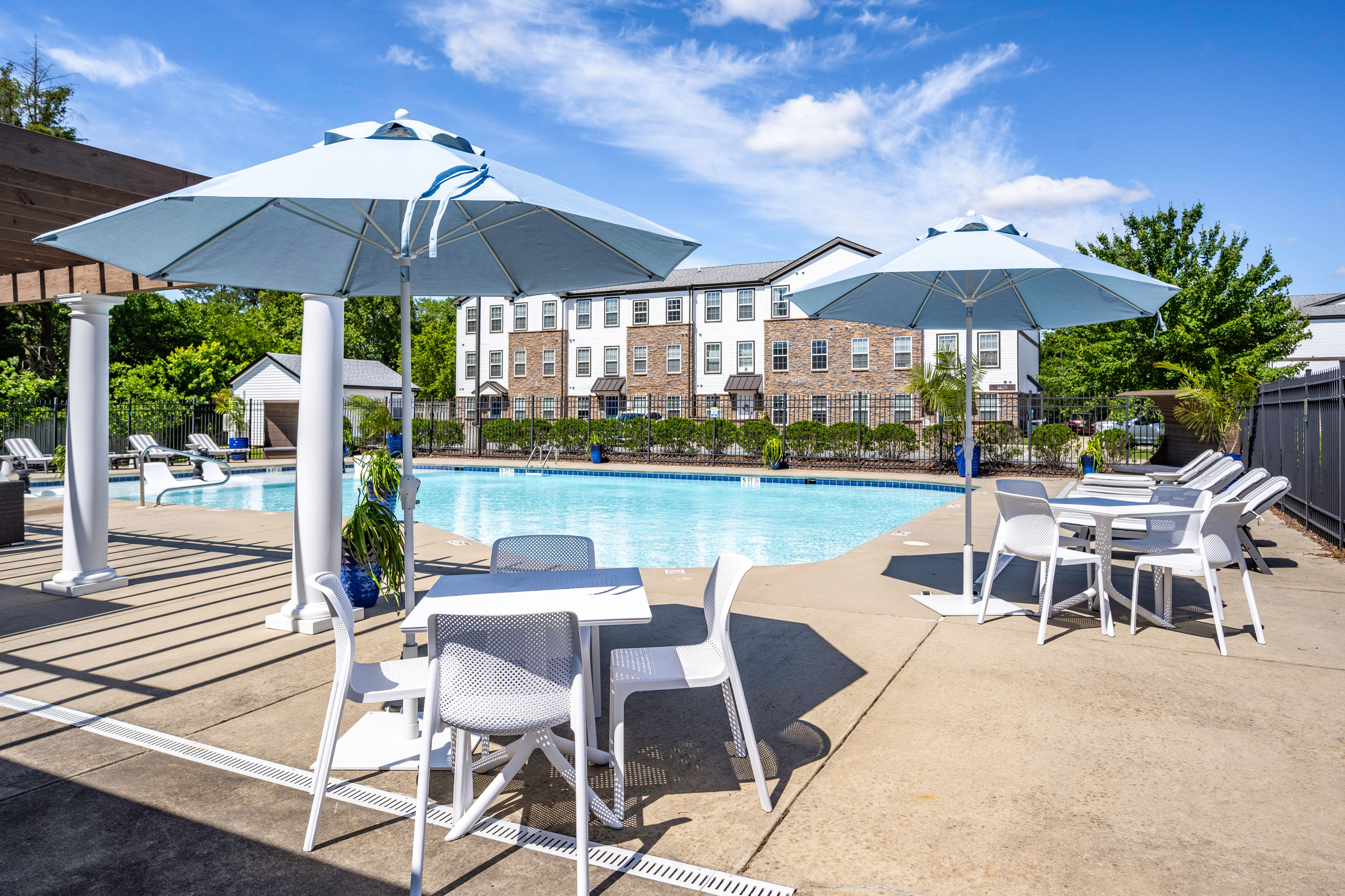 Poolside seating at The Gathering in Salisbury, Maryland