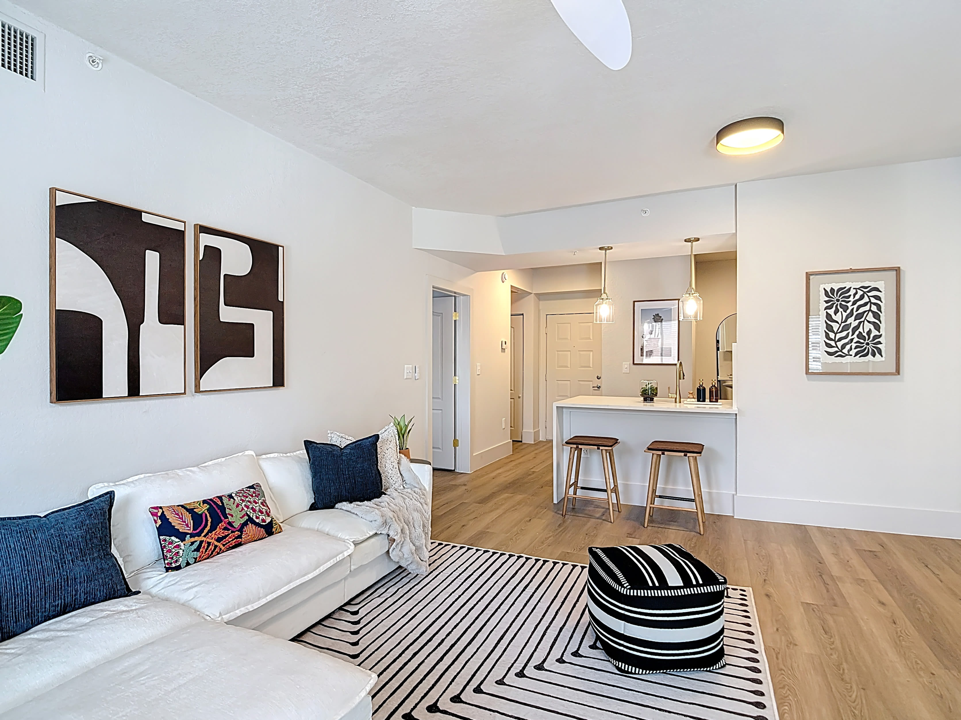 Comfortable living room at Valencia South Miami in South Miami, Florida