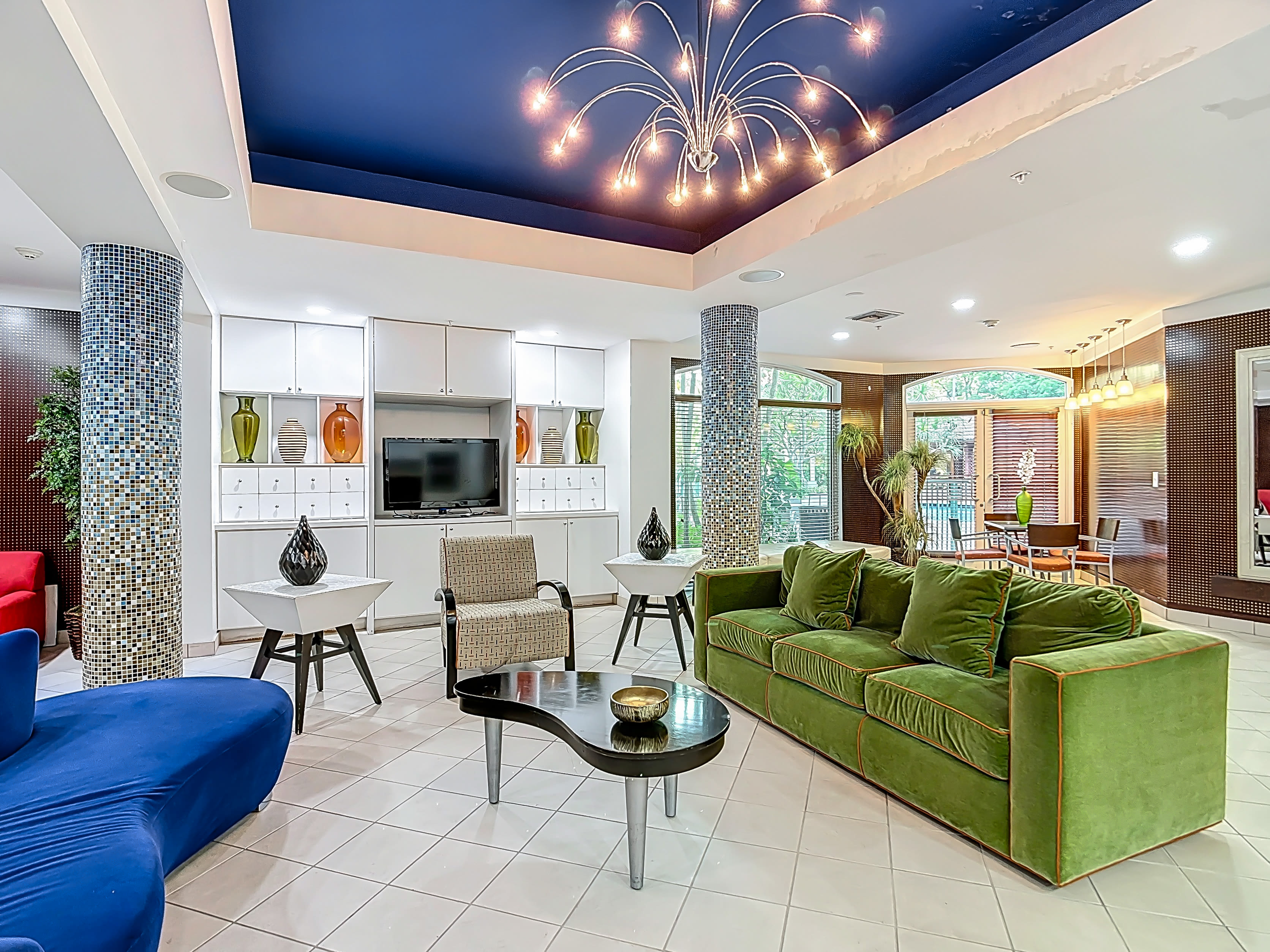 Club house living room at Valencia South Miami in South Miami, Florida