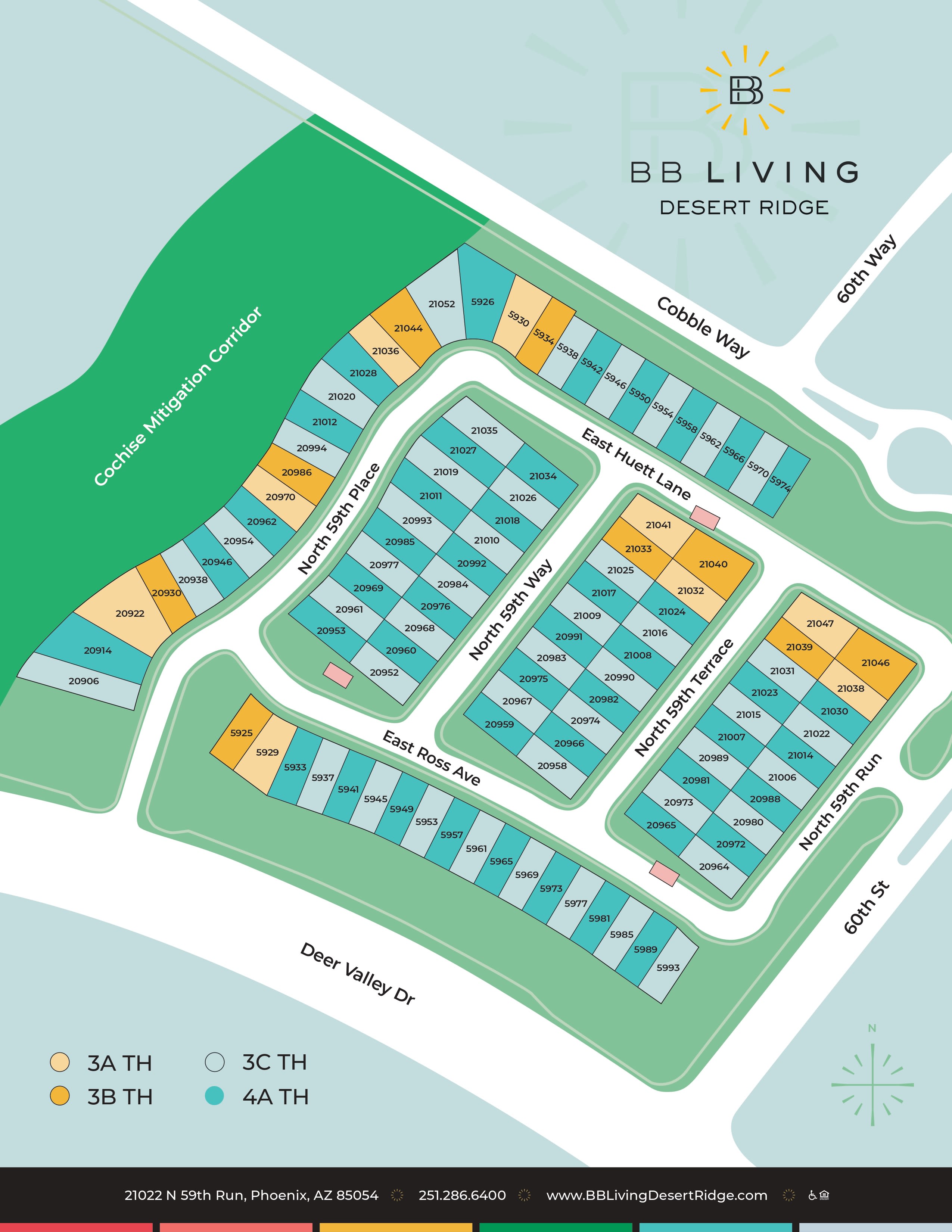 Site map of BB Living Desert Ridge in Phoenix, Arizona