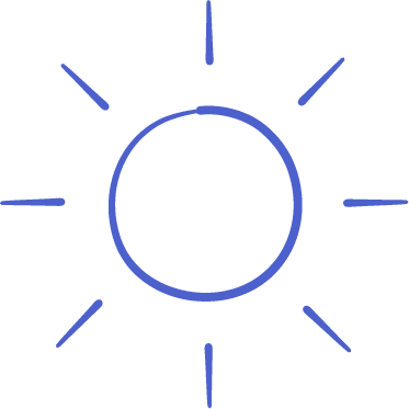 Sunburst icon at Tower24 Ponto Beach in Carlsbad, California