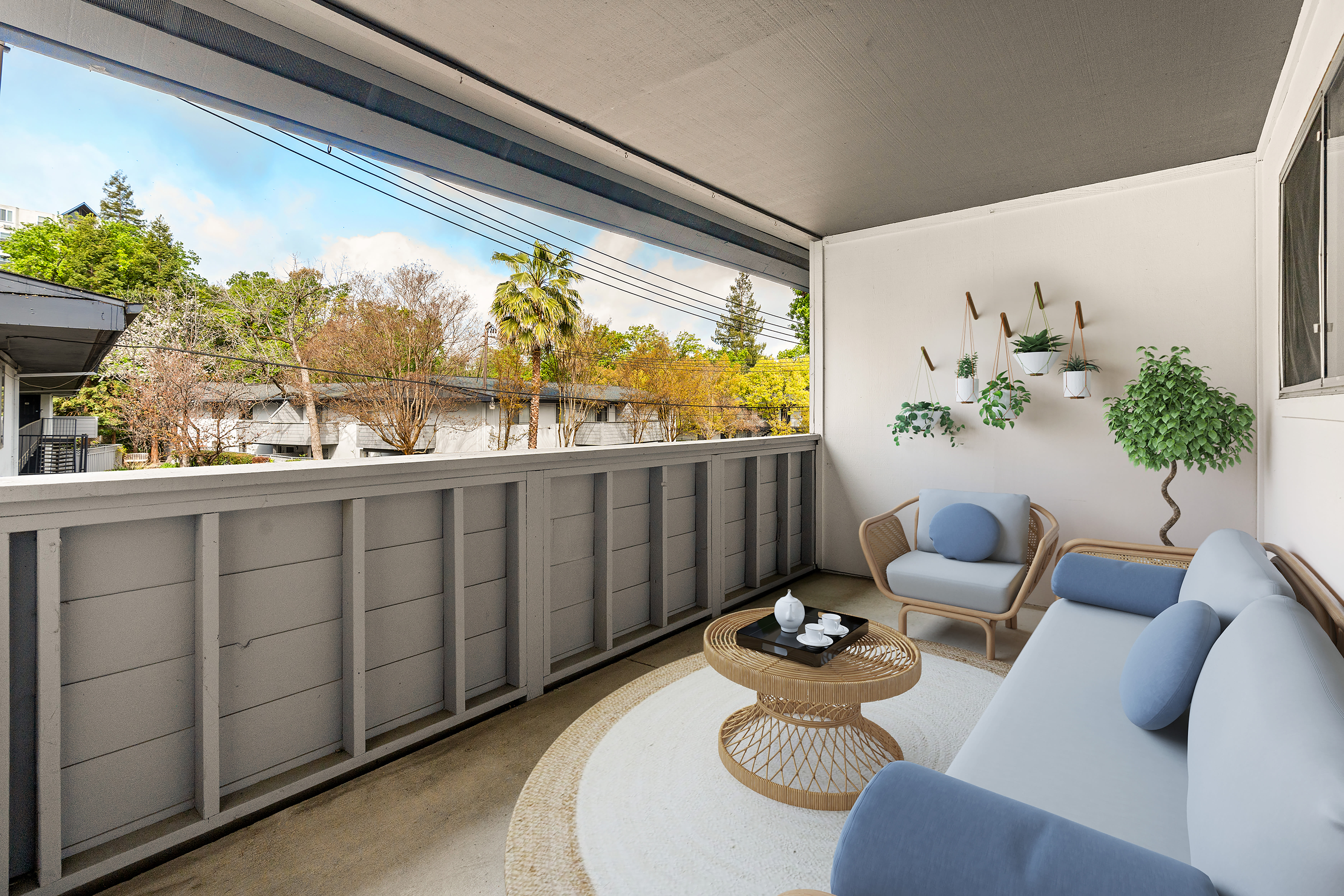 Balcony area at Oak and Iron in Walnut Creek, California