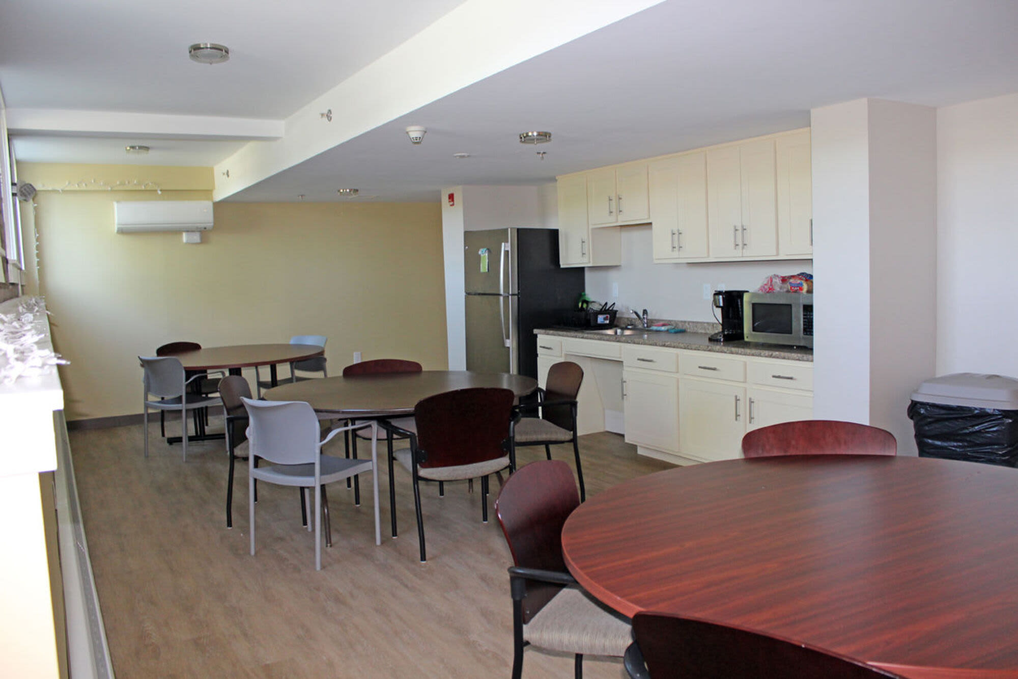 Common seating area for residents at Howard House in Brockton, Massachusetts, 