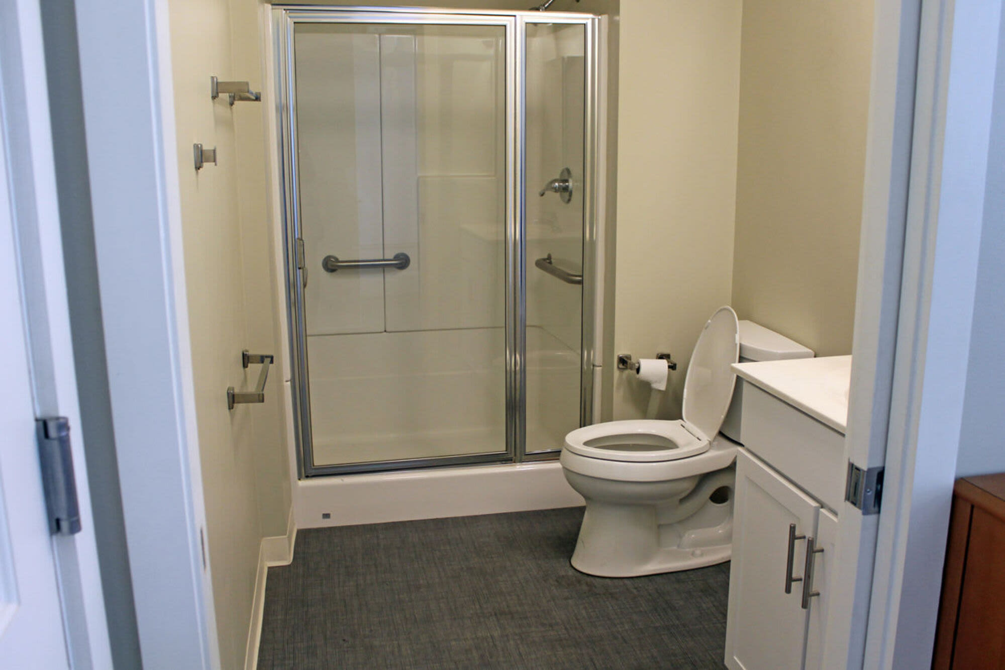 Bathroom with shower at Howard House in Brockton, Massachusetts,