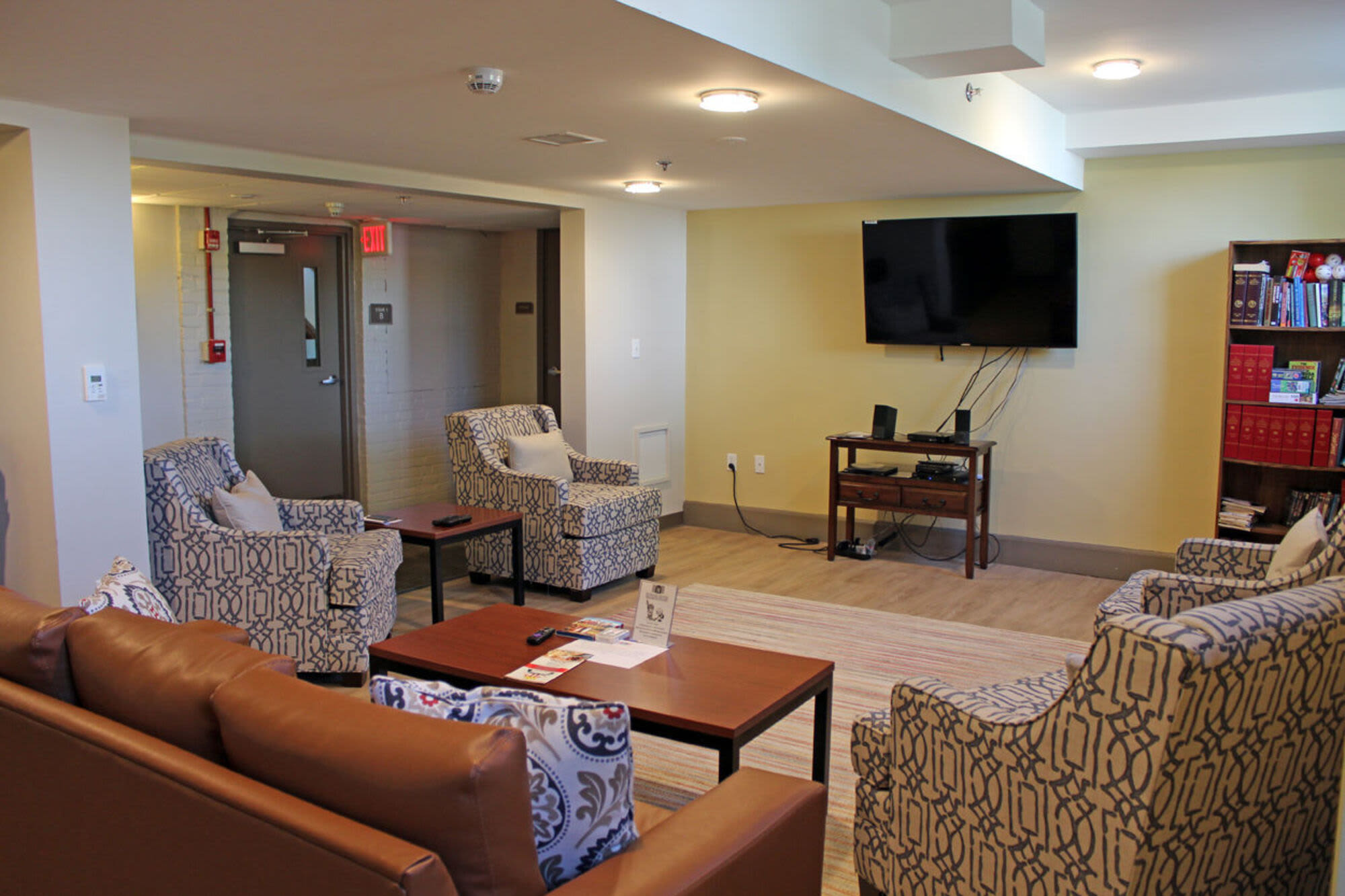 Common room for residents at Howard House in Brockton, Massachusetts, 