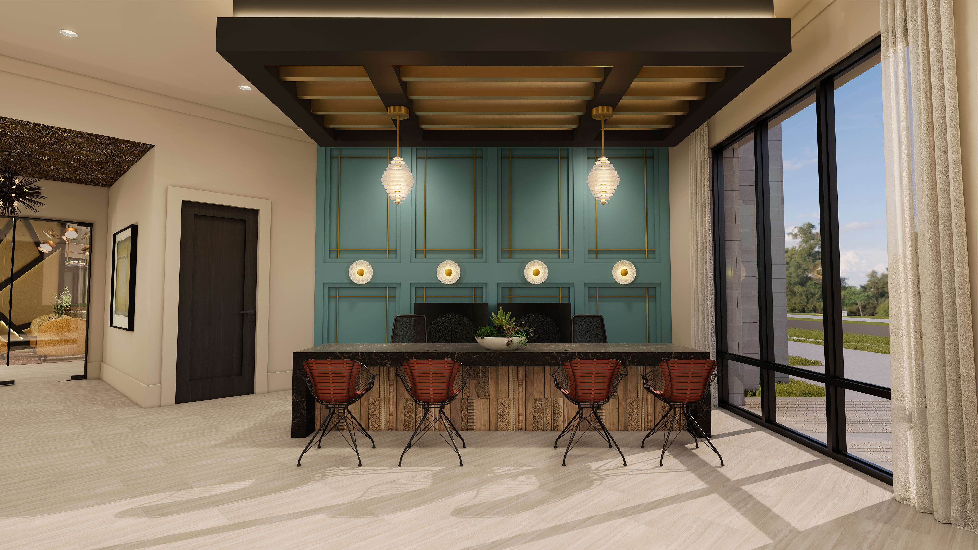 Leasing desk at Main Street Vista in Holly Springs, North Carolina