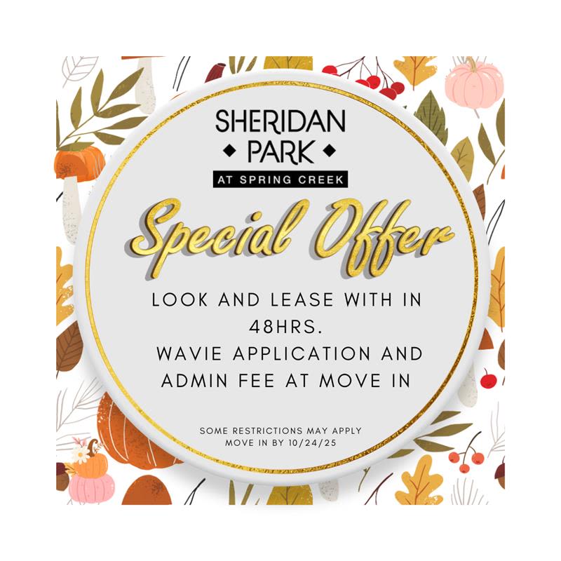 Specials at Sheridan Park at Spring Creek in Plano, Texas