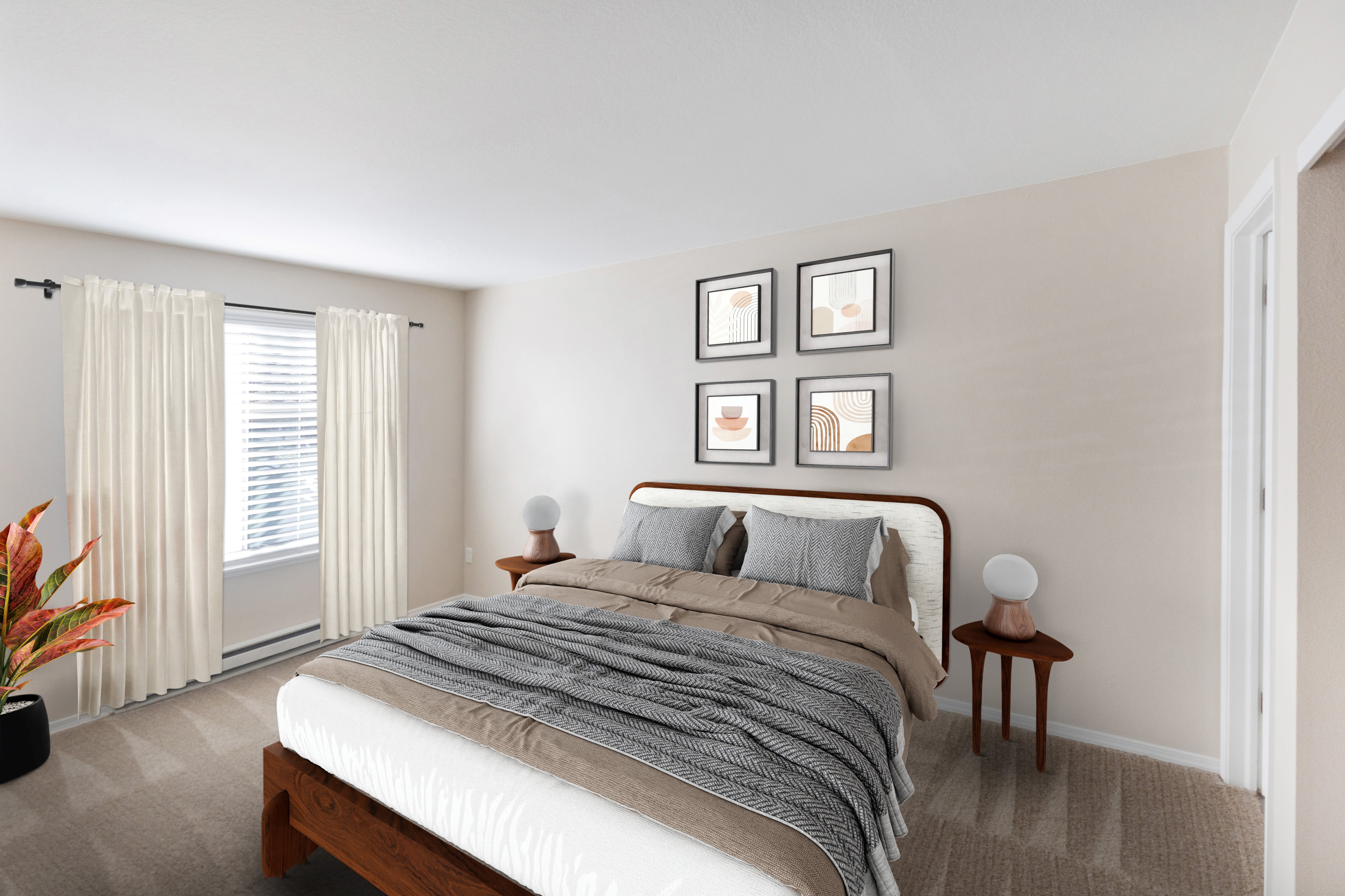 Bed room at Oswego Cove in Lake Oswego, Oregon