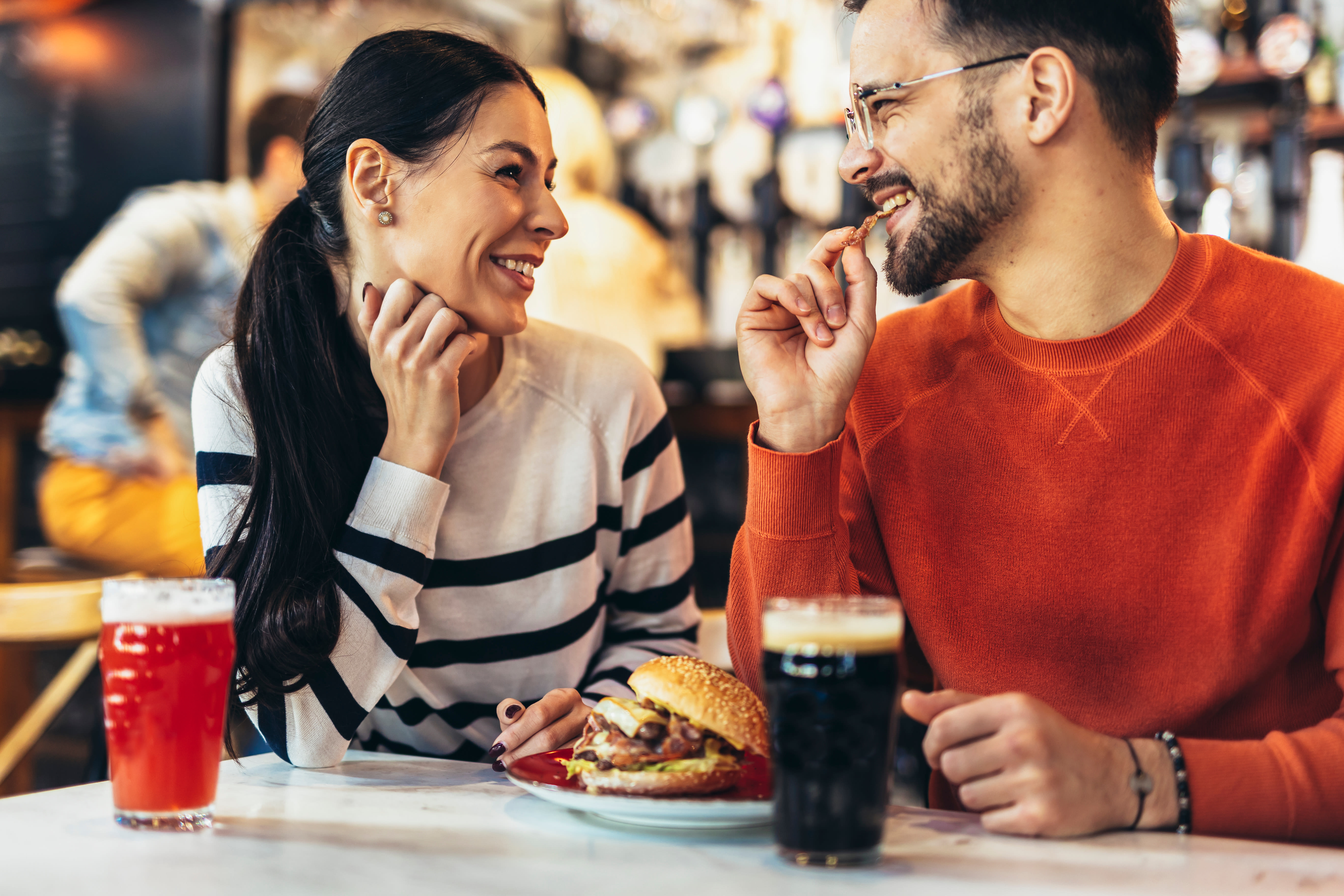 Couple eating near Norco Valley Square in Norco,California