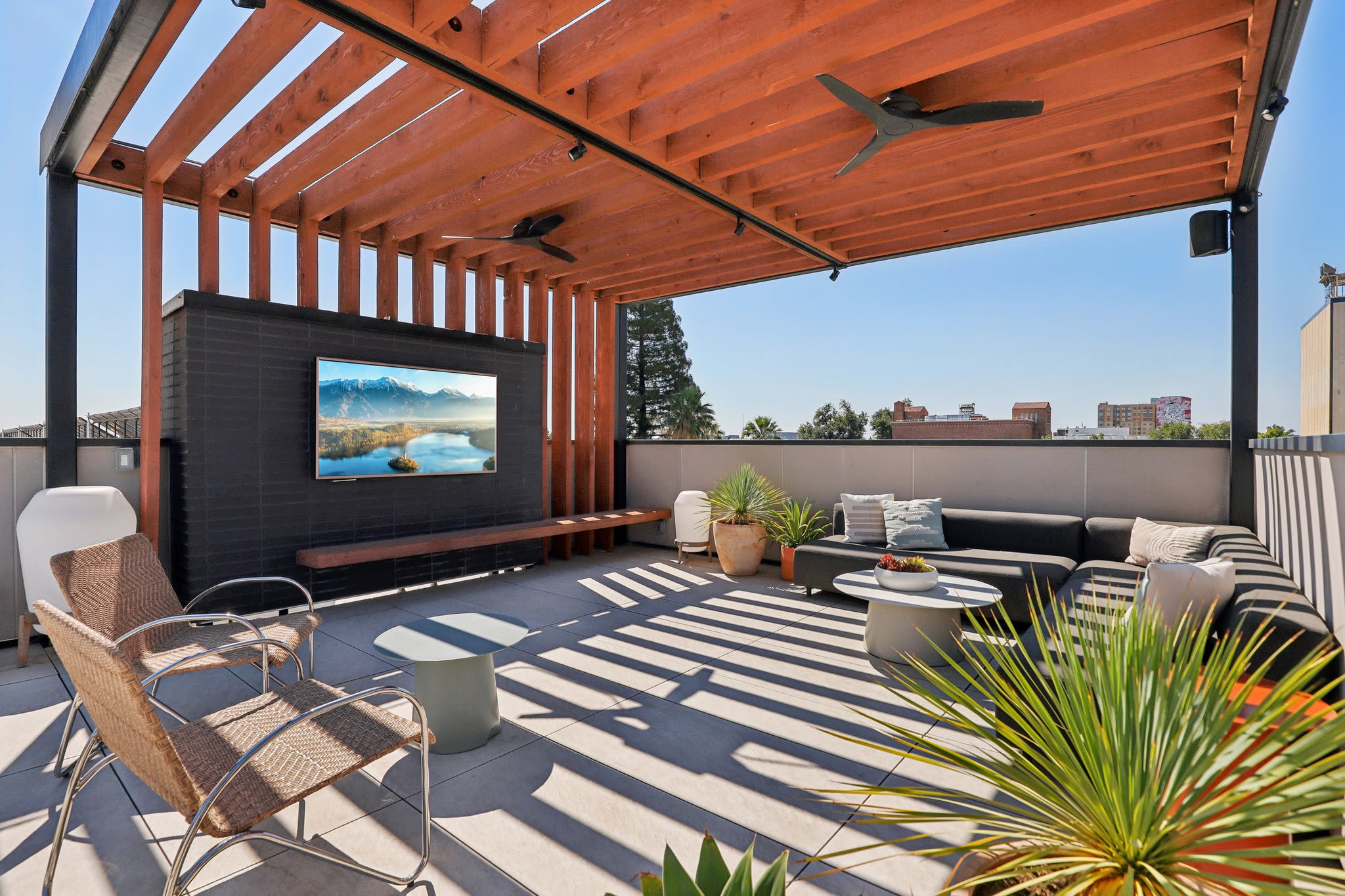 Beautiful roof deck at The Mansion in Sacramento, California