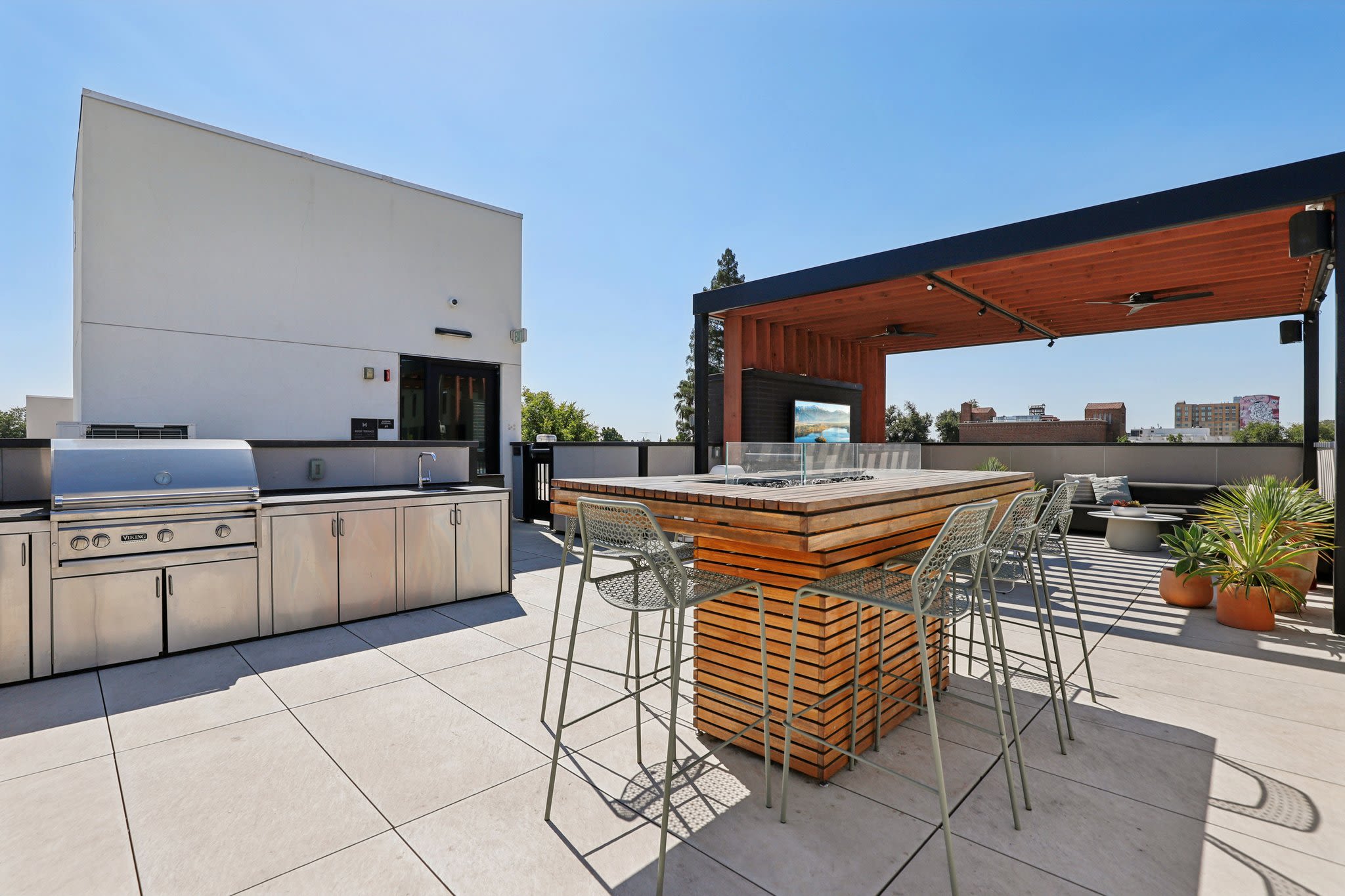 Roof deck at The Mansion in Sacramento, California