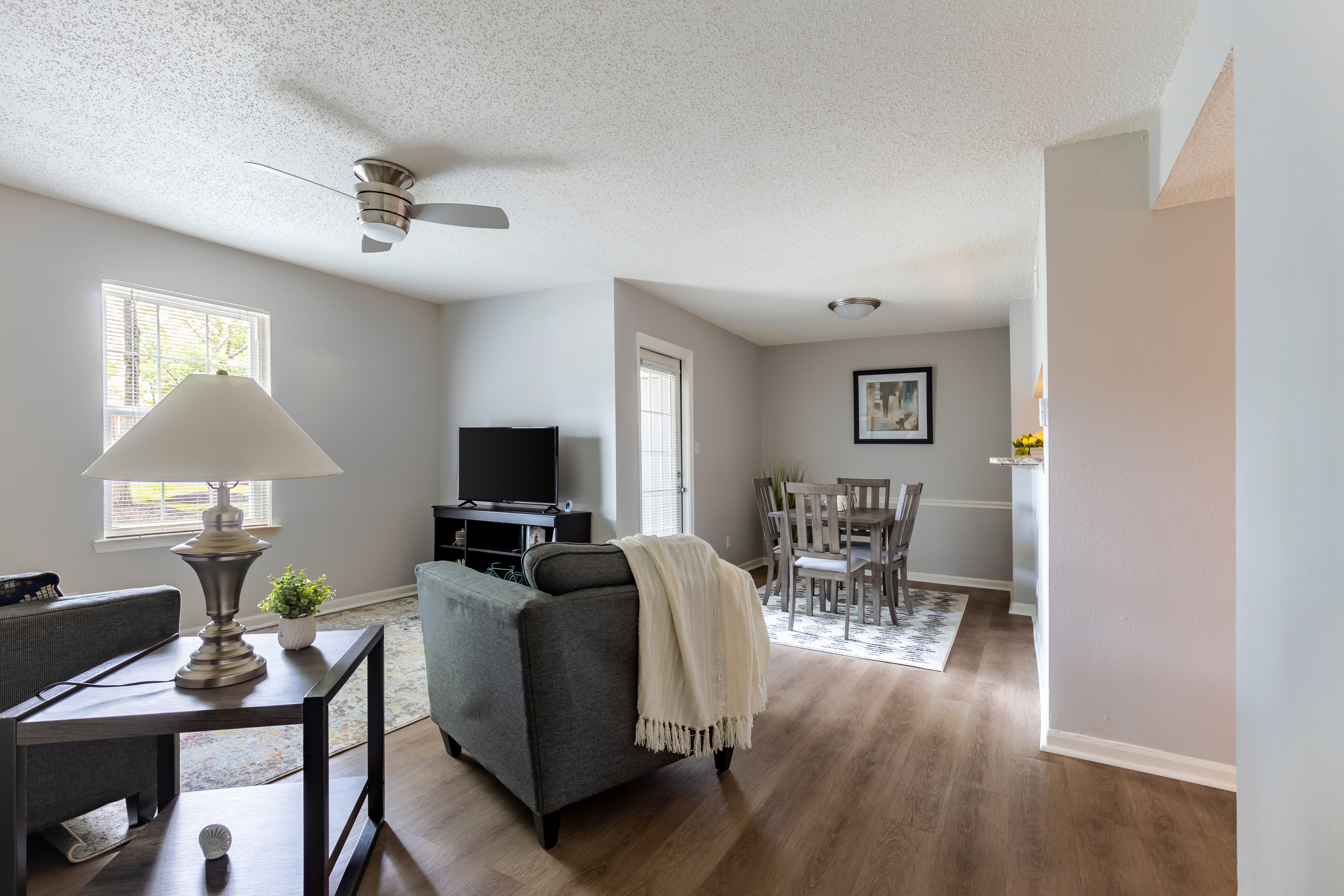 Living room at Hunters Point in Zionsville, Indiana