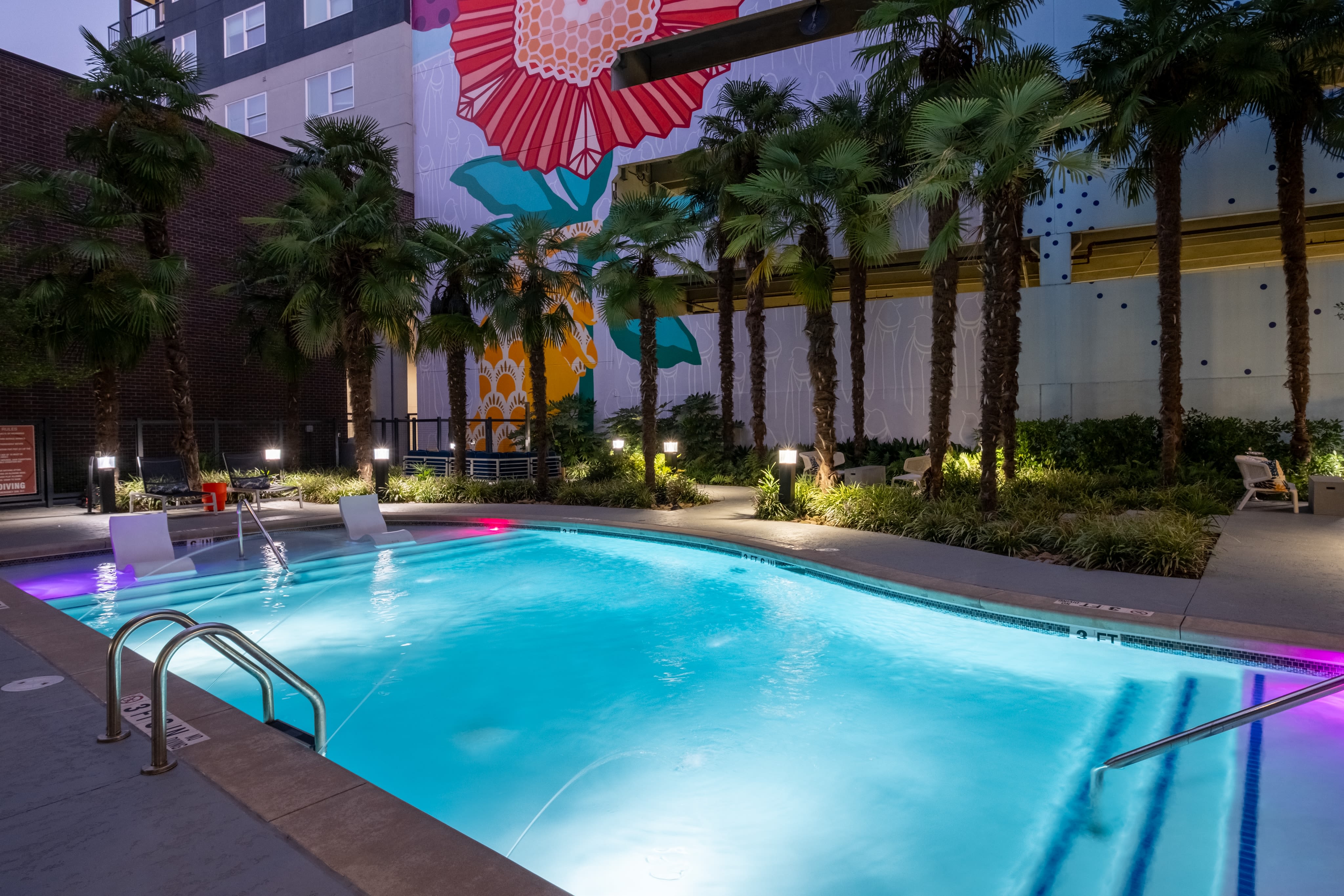 Beautiful swimming pool at EDGE on the Beltline in Atlanta, Georgia