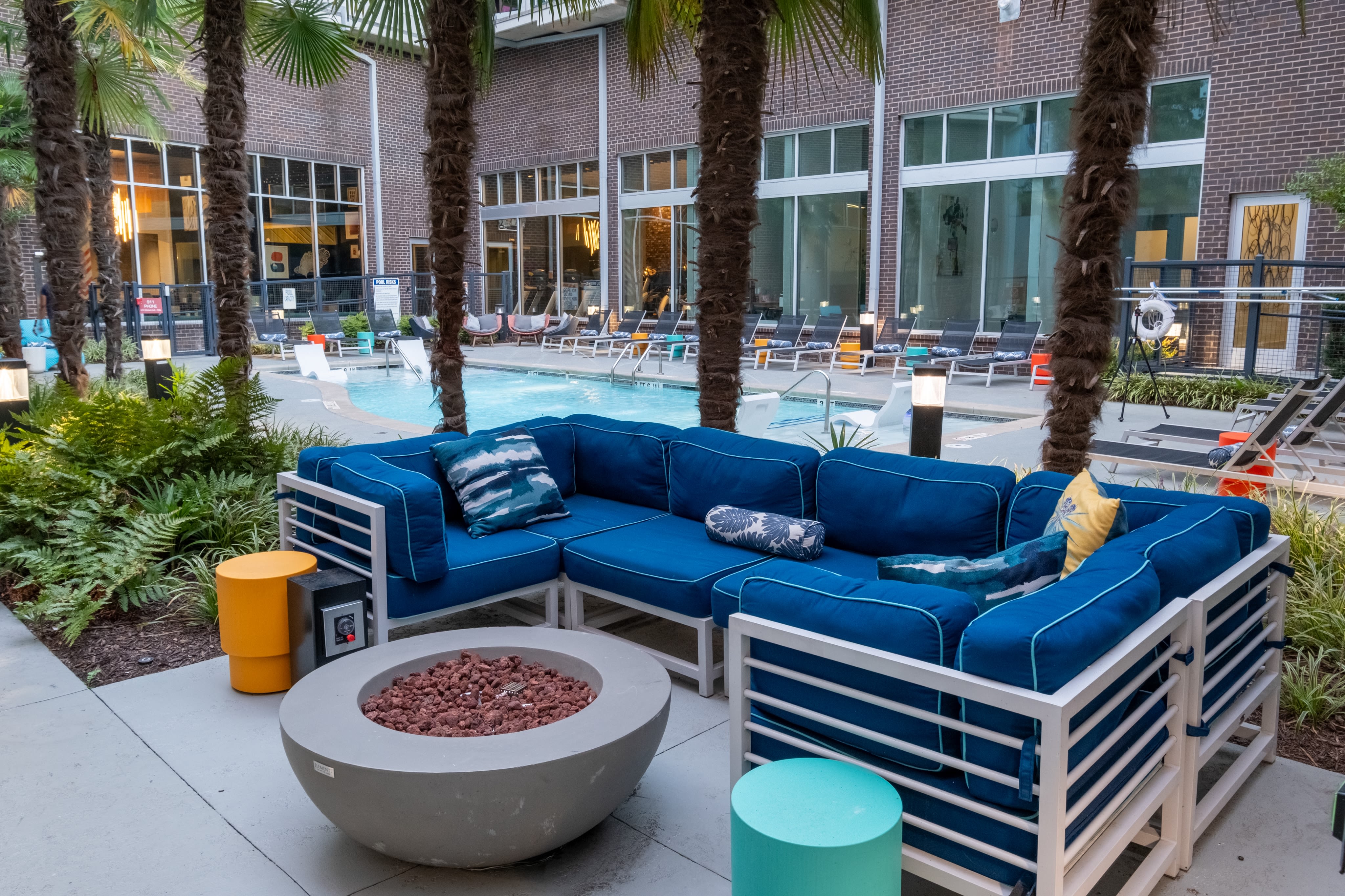Outdoor Poolside Lounge Area at EDGE on the Beltline in Atlanta, Georgia