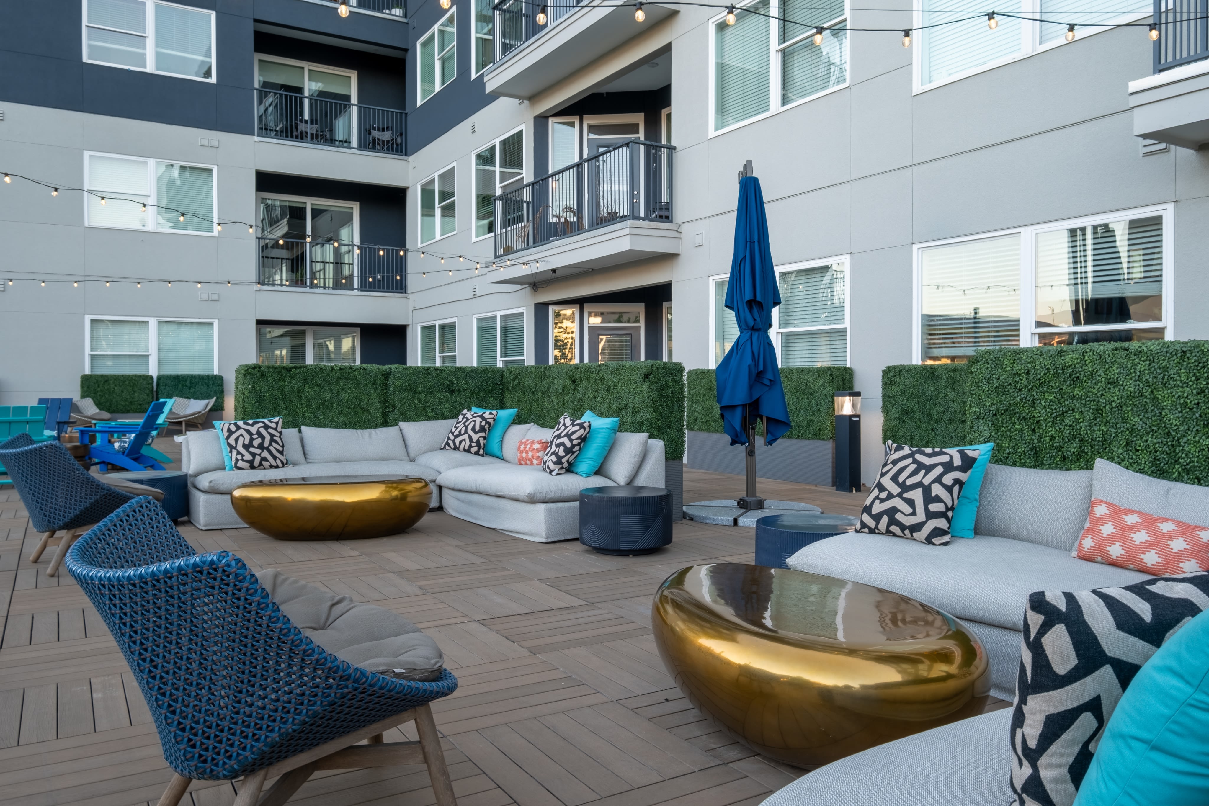 Outdoor seating area at EDGE on the Beltline in Atlanta, Georgia