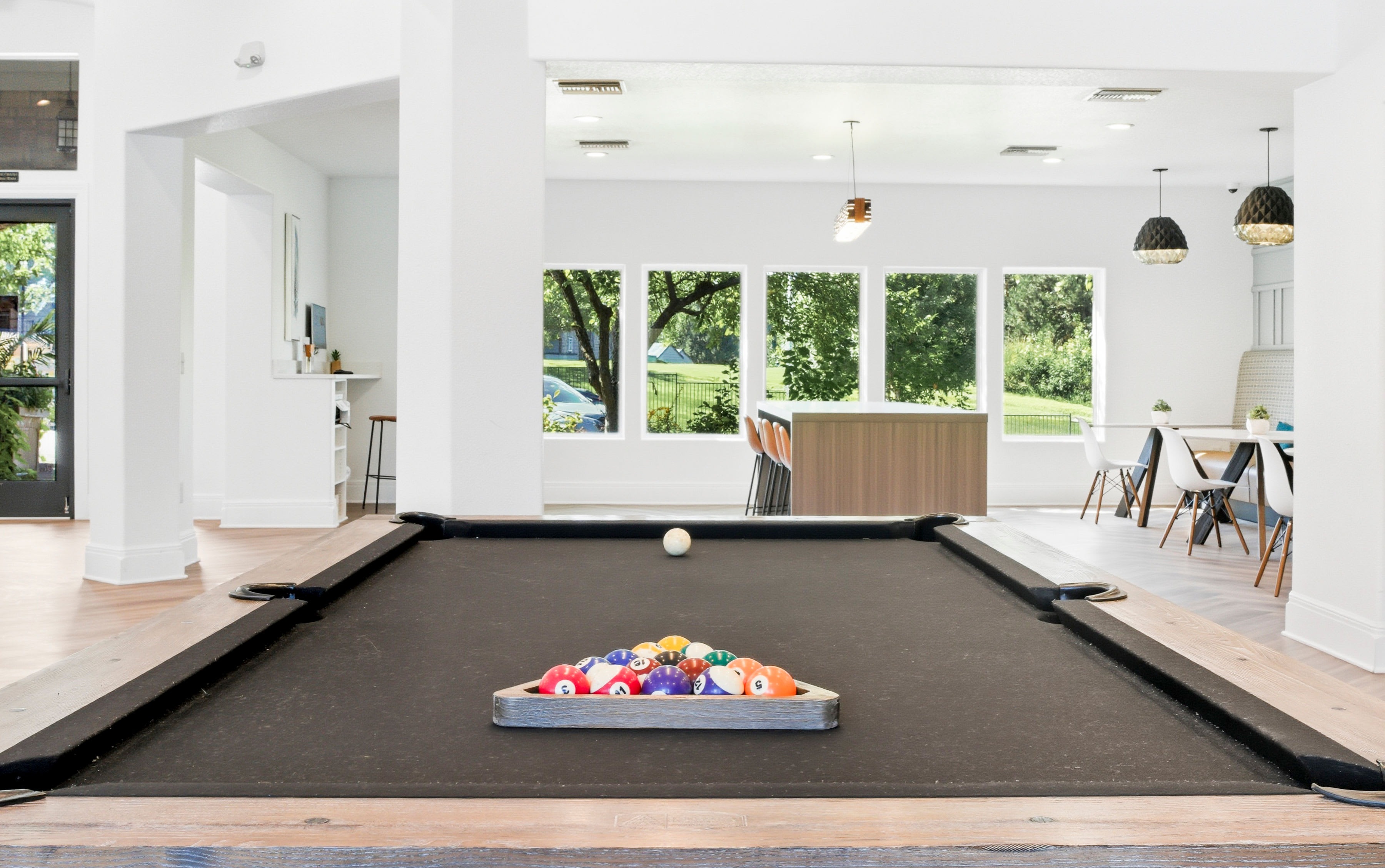 Billiard table at The Highlands in Overland Park, Kansas