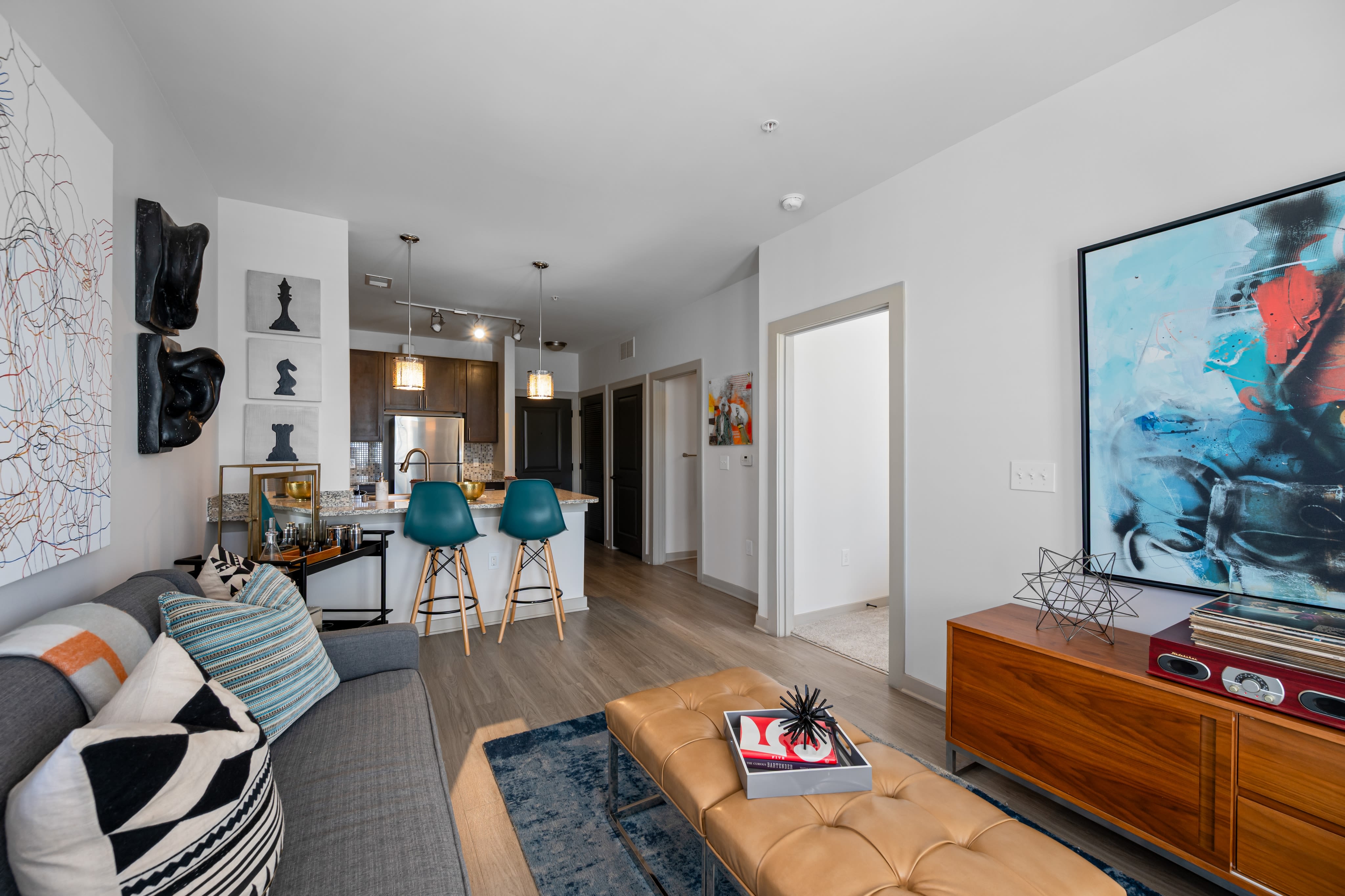 Spacious living room at Duet | Apartments in Nashville, Tennessee