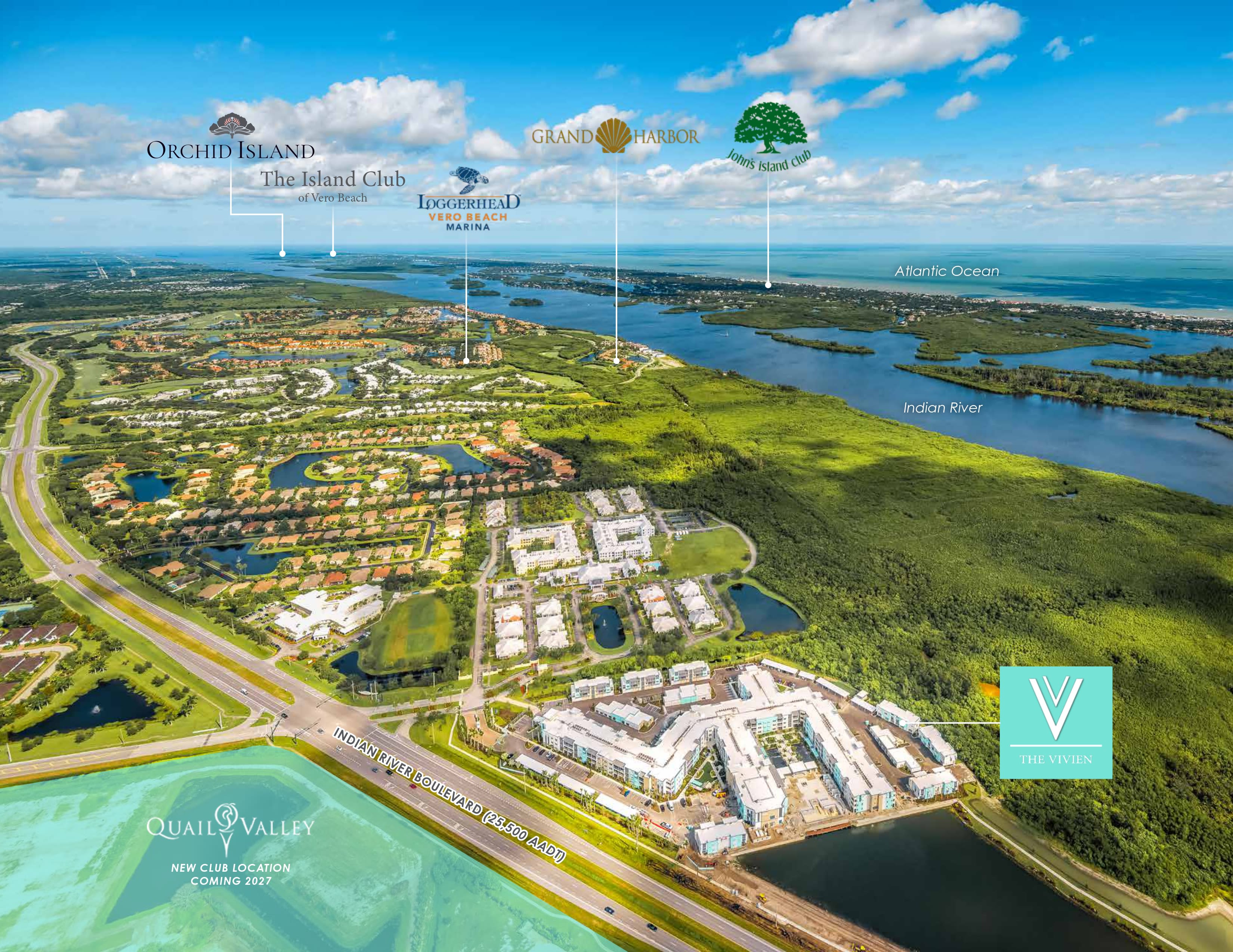 Aerial map at The Vivien in Vero Beach, Florida