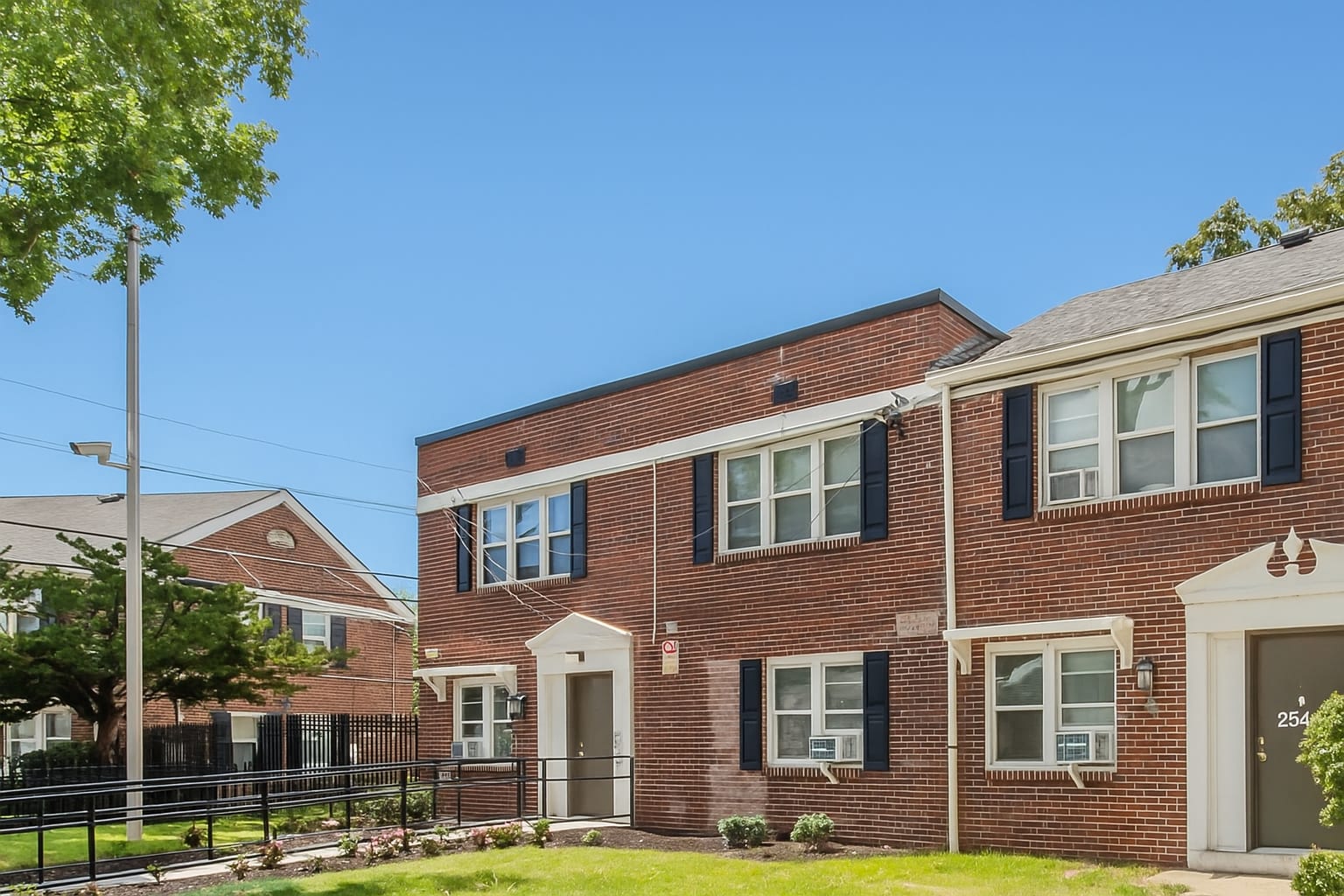 Exterior leasing office at Community Meadows Apartments in Camden, New Jersey